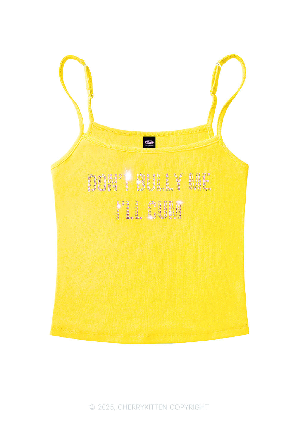 Rhinestone Dont Bully Me Y2K Spaghetti Strap Cami Cherrykitten