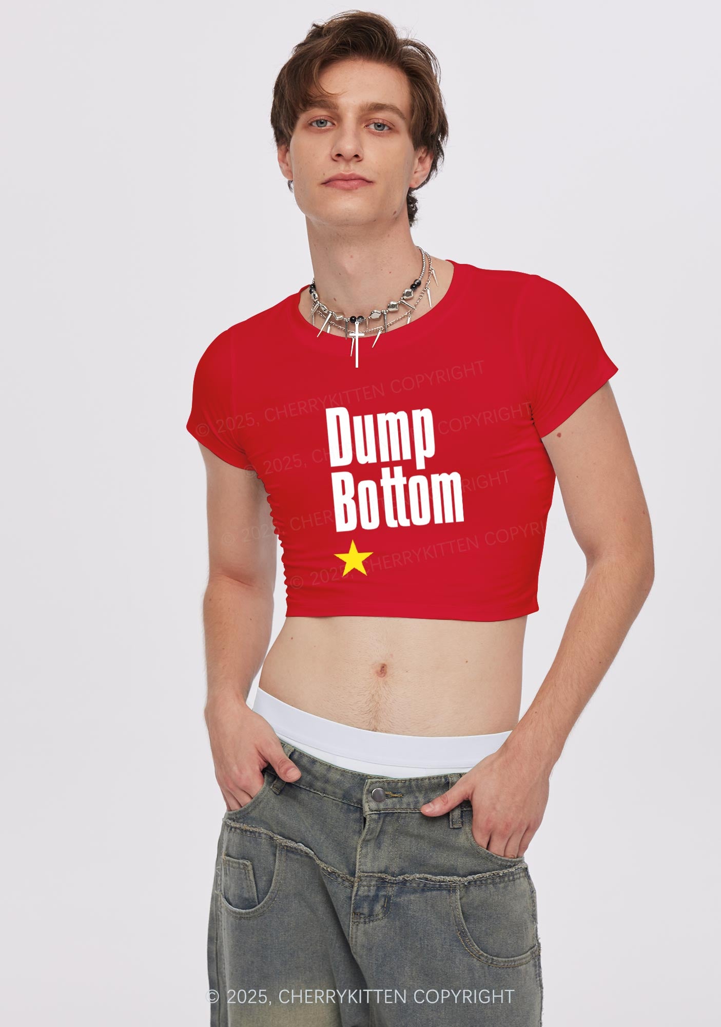 Dump Bottom Pride Y2K Baby Tee Cherrykitten