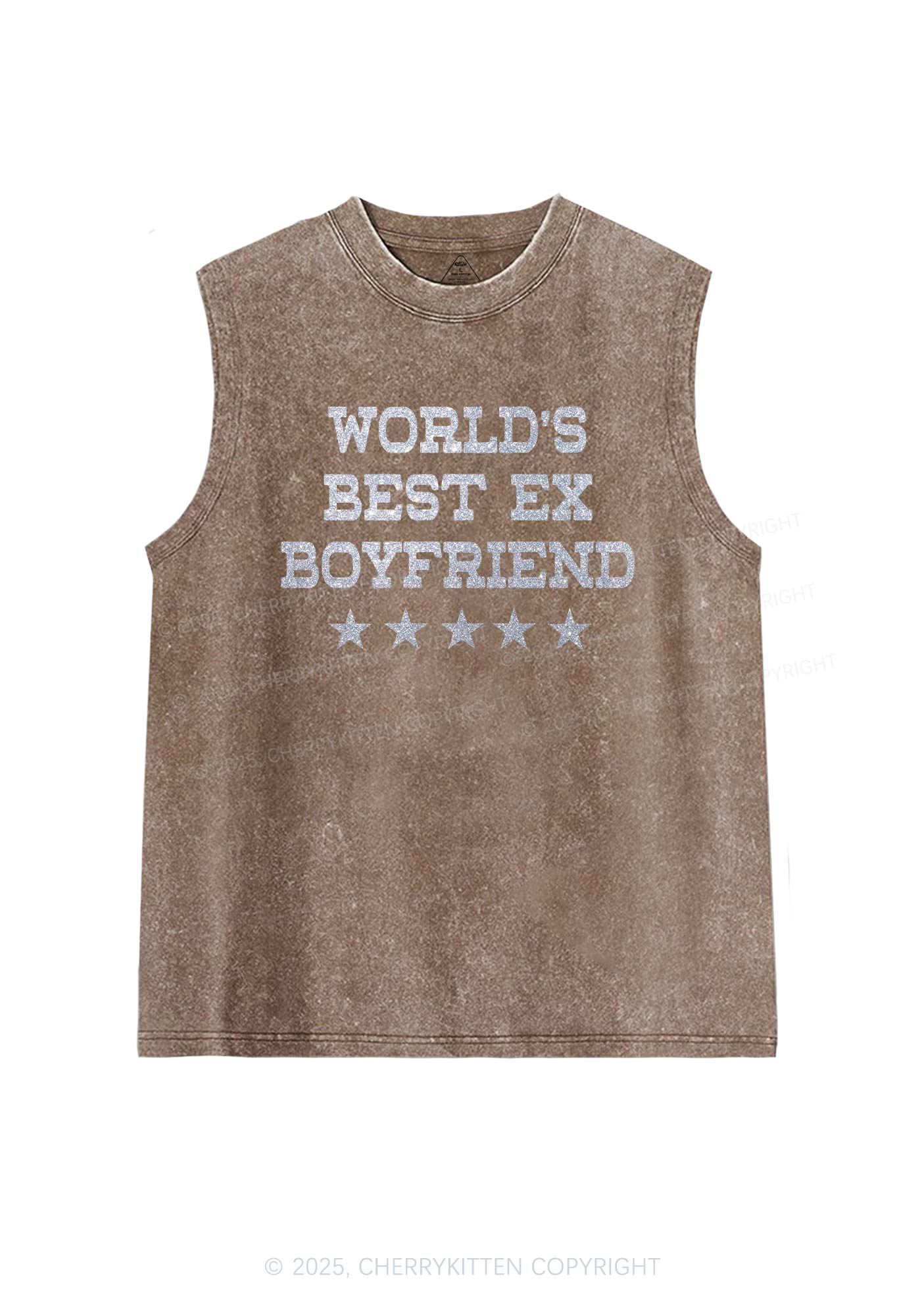 Glitter Best Ex Boyfriend Y2K Washed Muscle Tank Cherrykitten