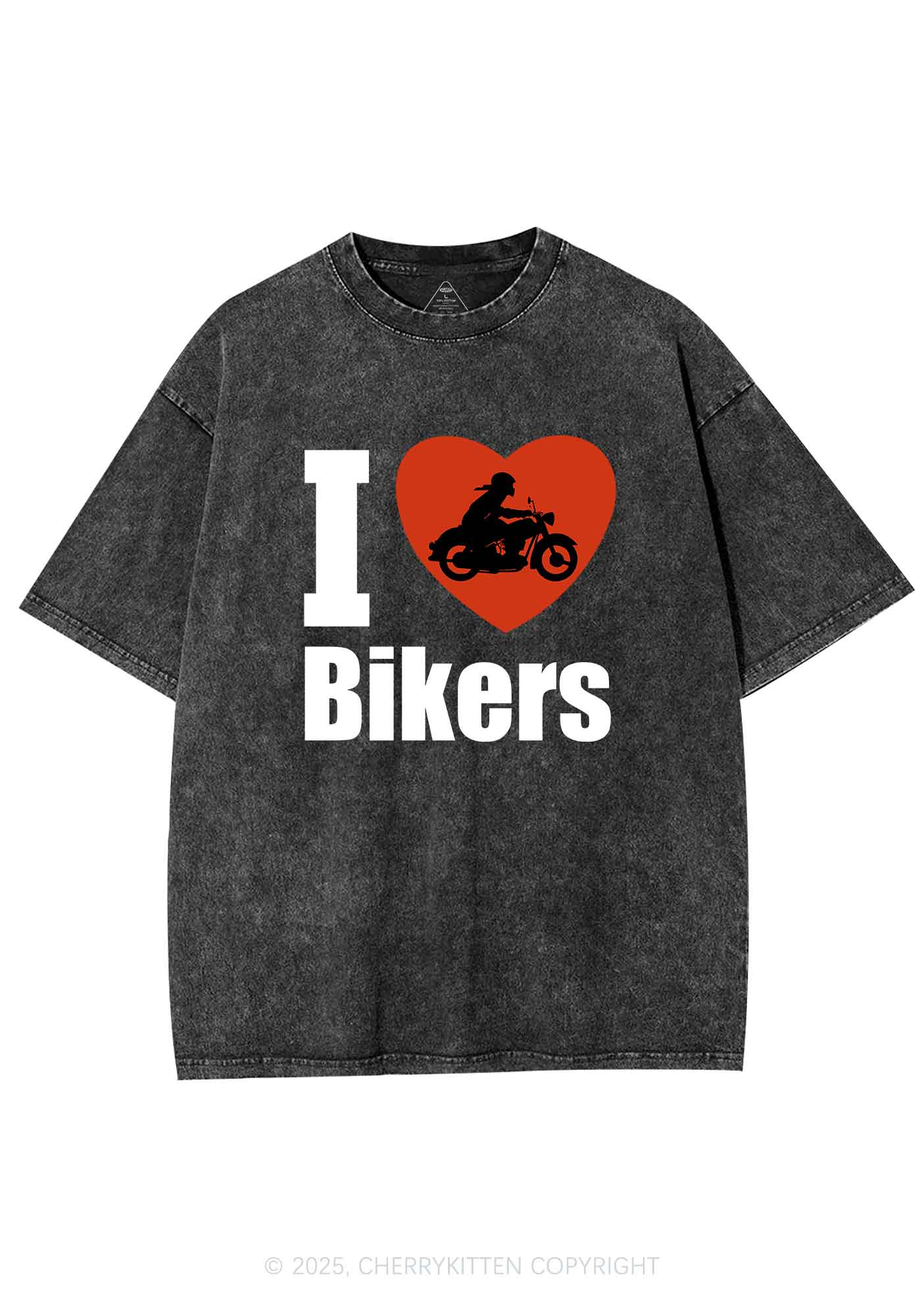 I Love Bikers Y2K Shirts Washed Tee Cherrykitten
