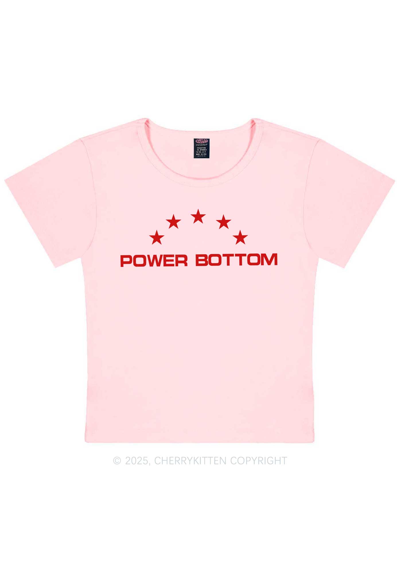 Power Bottom Pride Y2K Baby Tee Cherrykitten