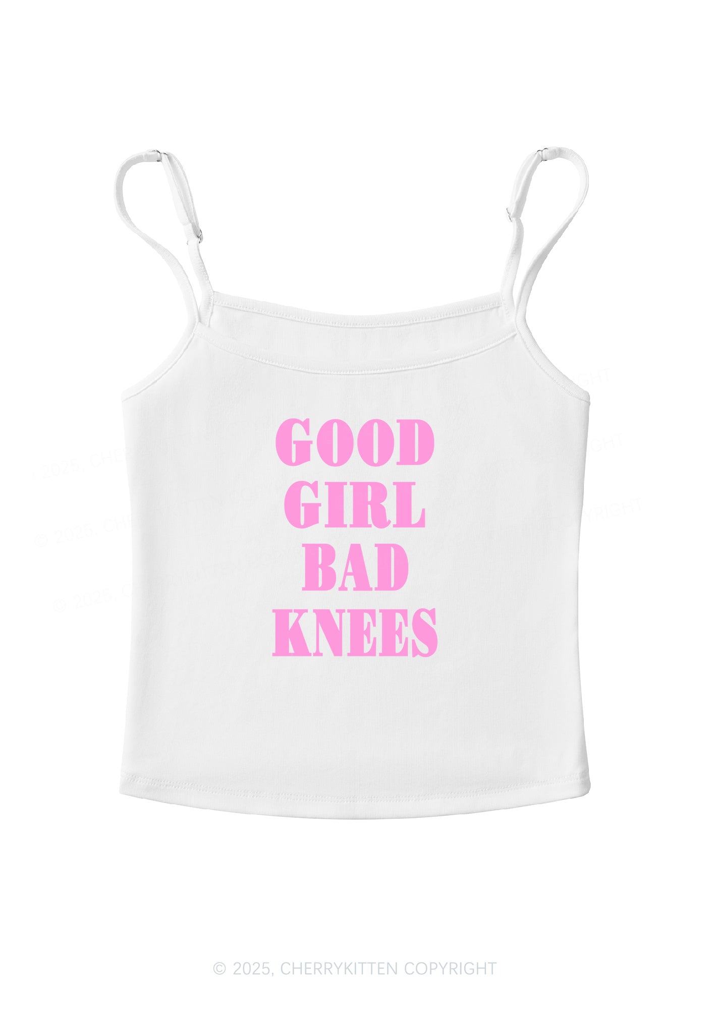 Good Girl Bad Knees Y2K Spaghetti Strap Cami Cherrykitten