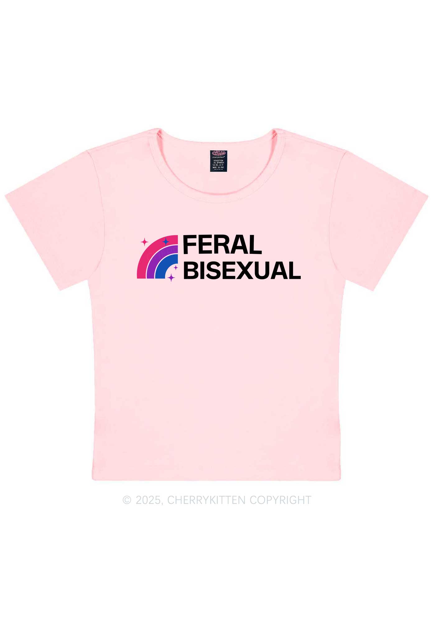 Feral Bisexual Pride Y2K Baby Tee Cherrykitten