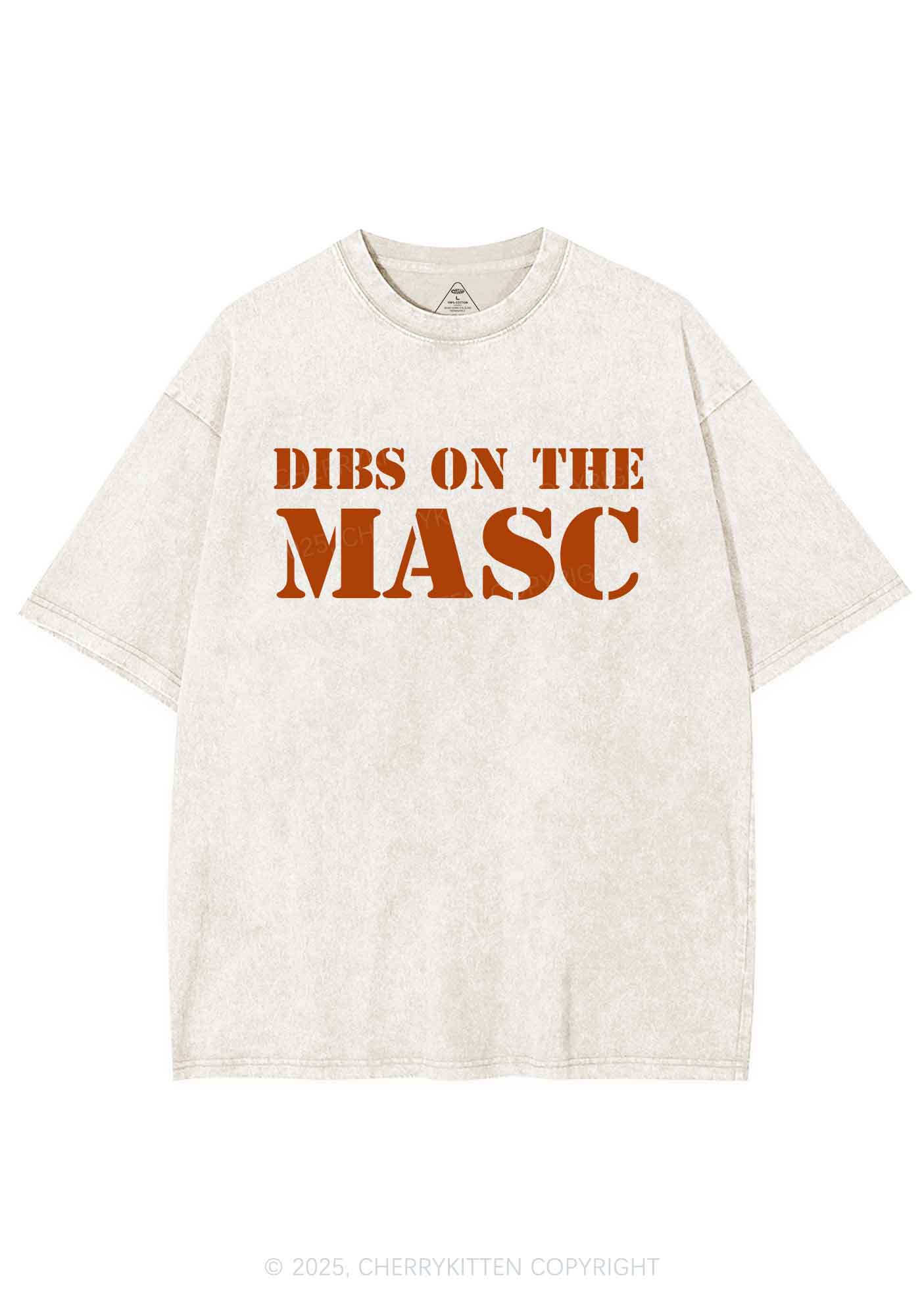 Dibs On The Masc Pride Y2K Shirts Washed Tee Cherrykitten