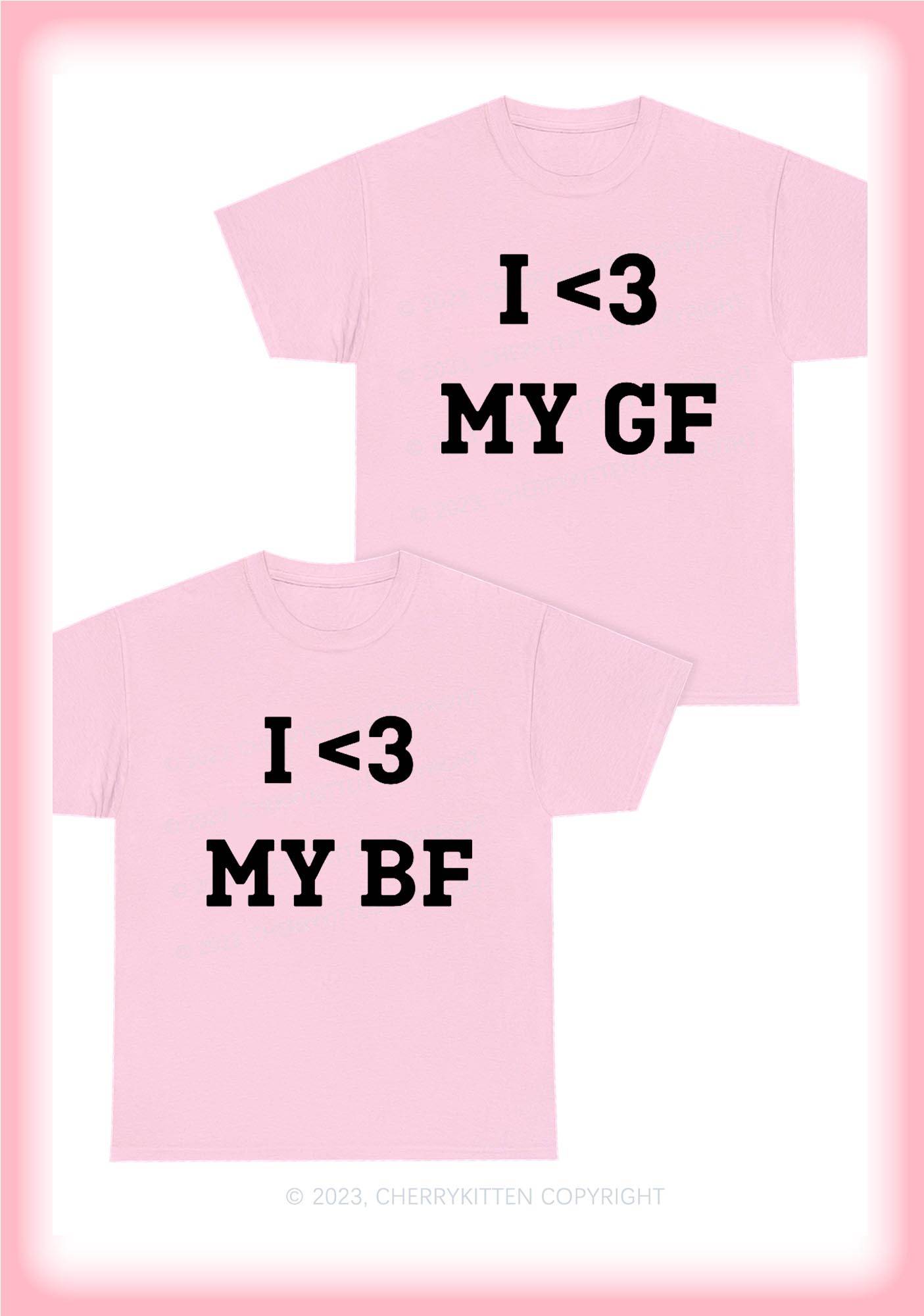 I <3 My BF&GF Y2K Valentine's Day Chunky Shirt Cherrykitten