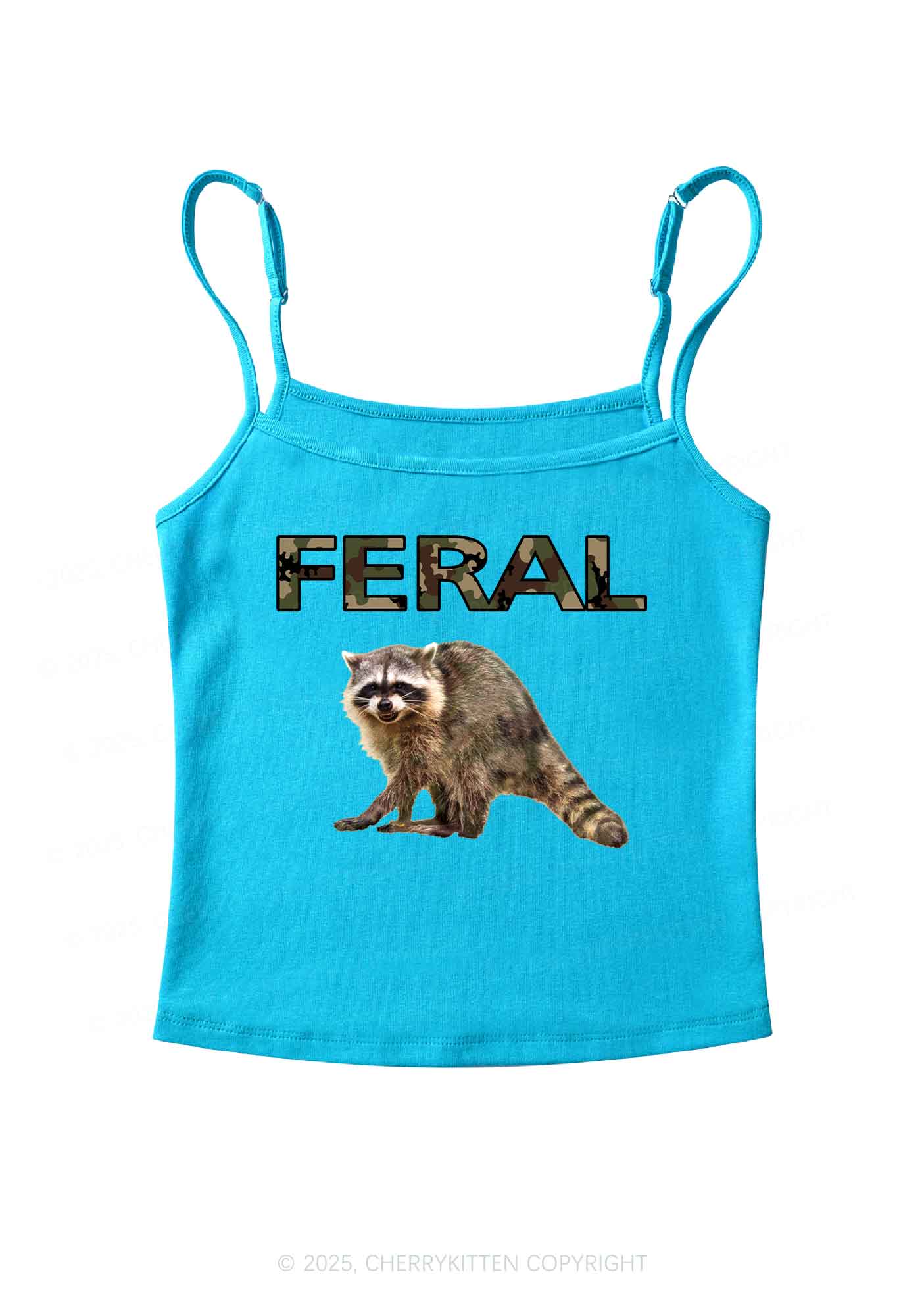 Feral Raccoon Y2K Spaghetti Strap Cami Cherrykitten