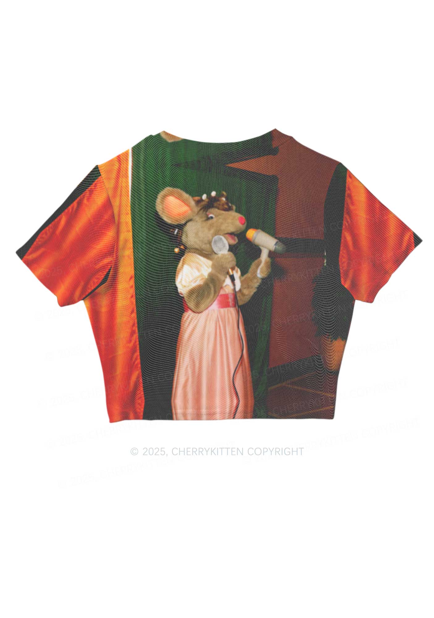 Mic Pink Dress Ratz Y2K Mesh Crop Top Cherrykitten