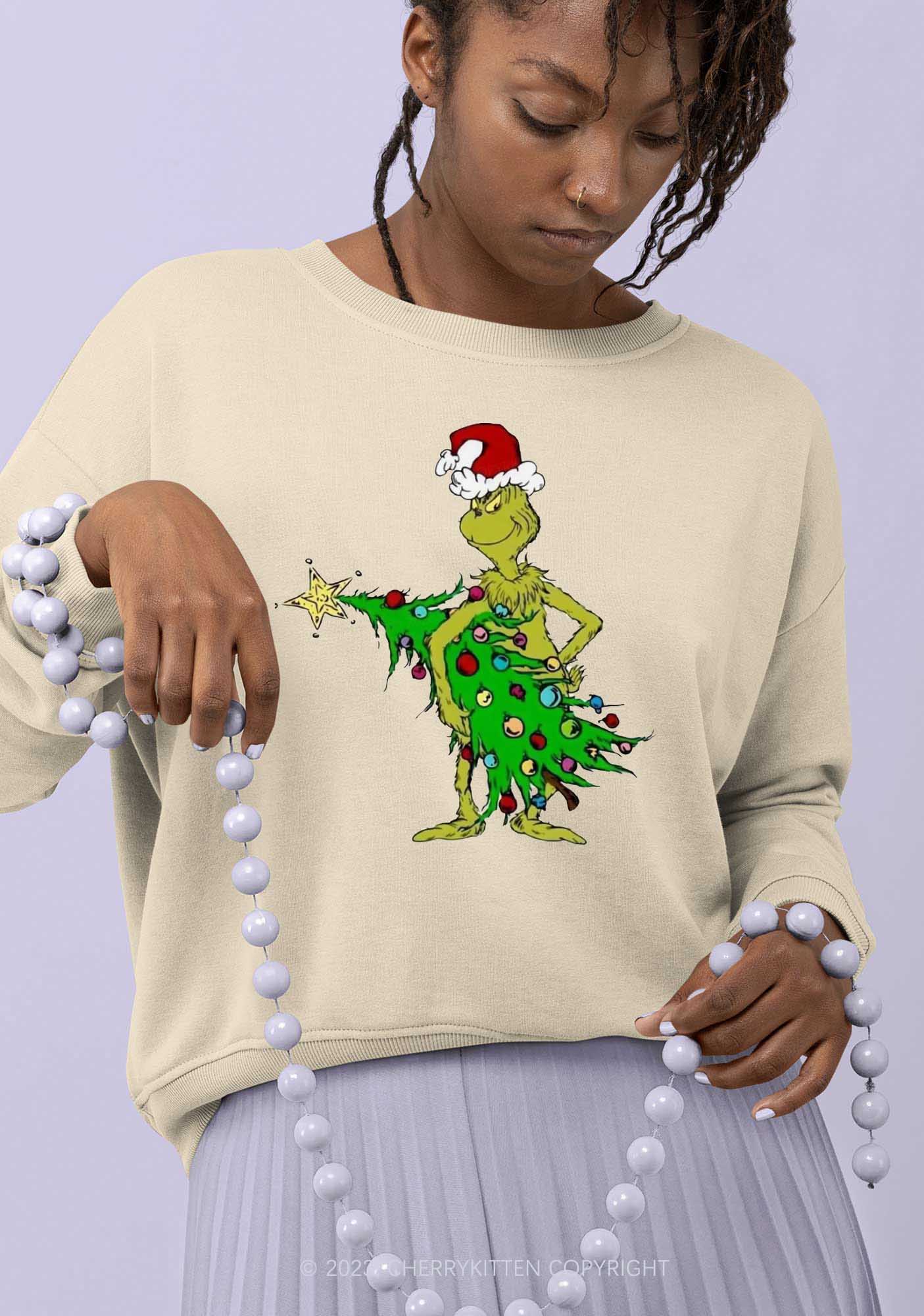 Stealing Christmas Tree Y2K Sweatshirt Cherrykitten