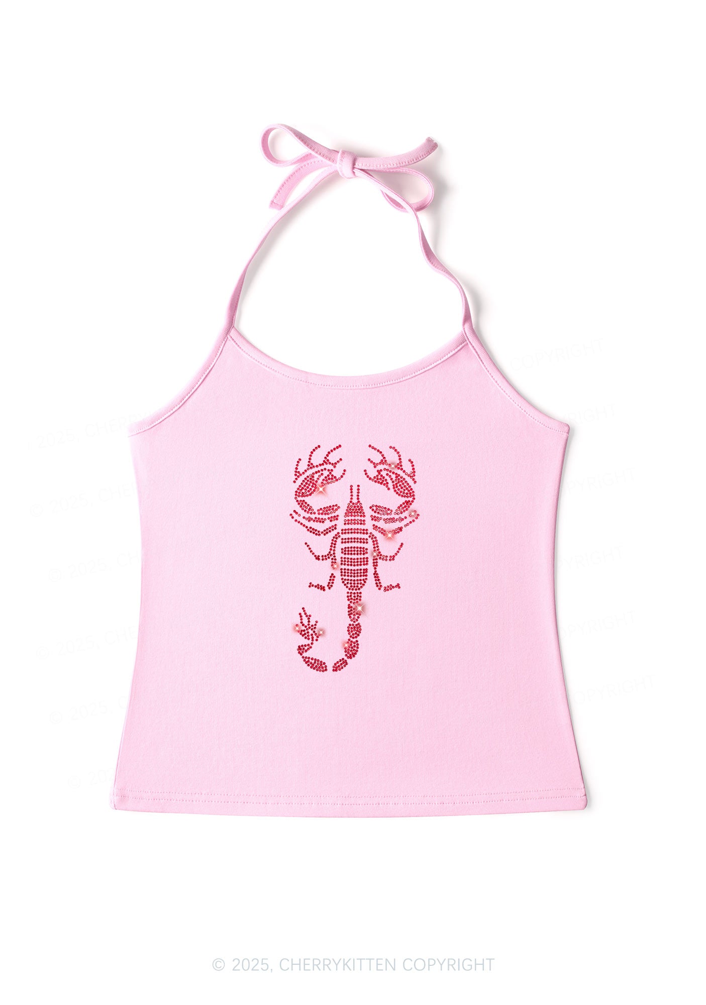 Rhinestone Red Scorpion Y2K Halter Neck Cami Cherrykitten
