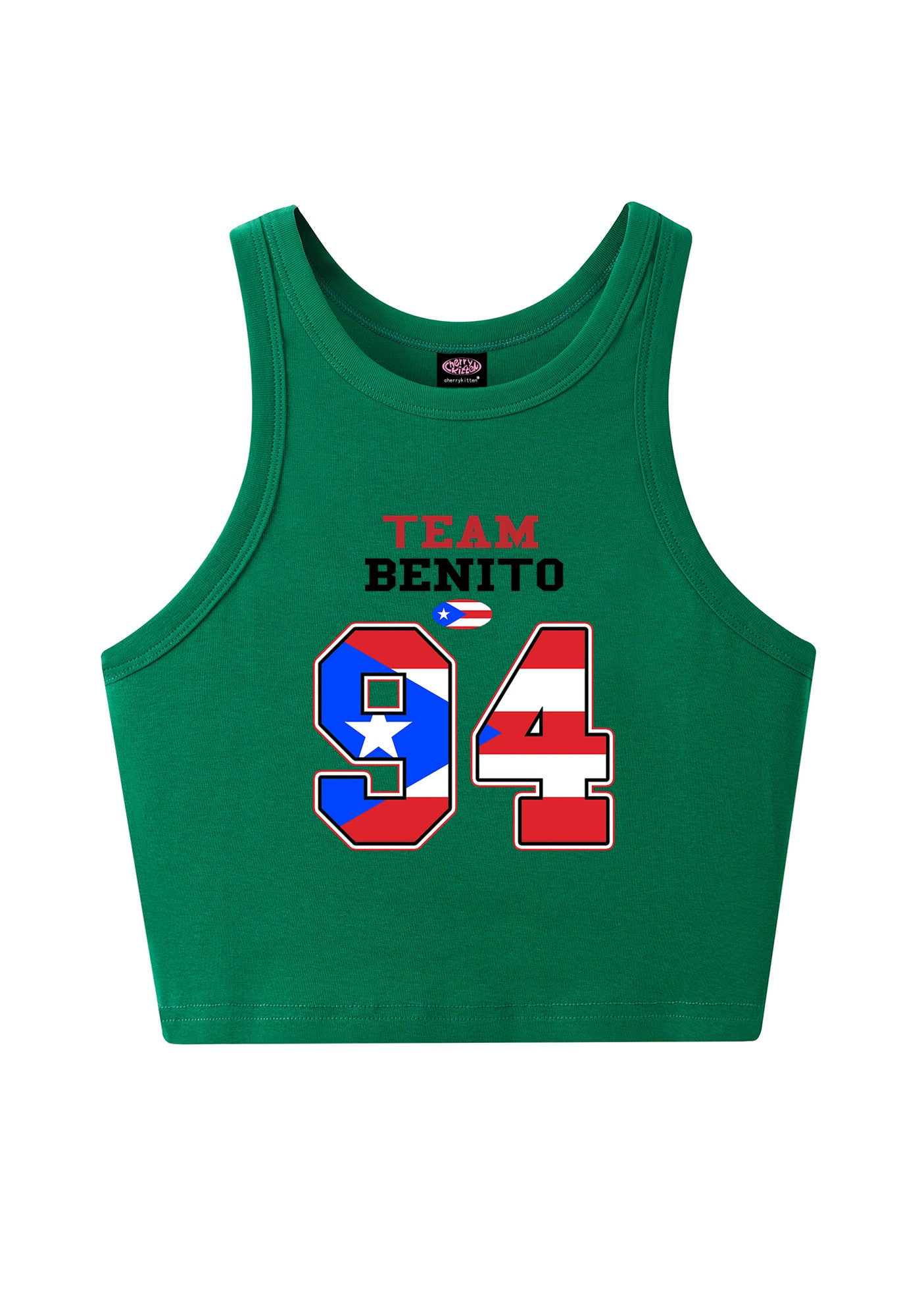 Black Team Bunny Y2K Crop Tank Top Cherrykitten