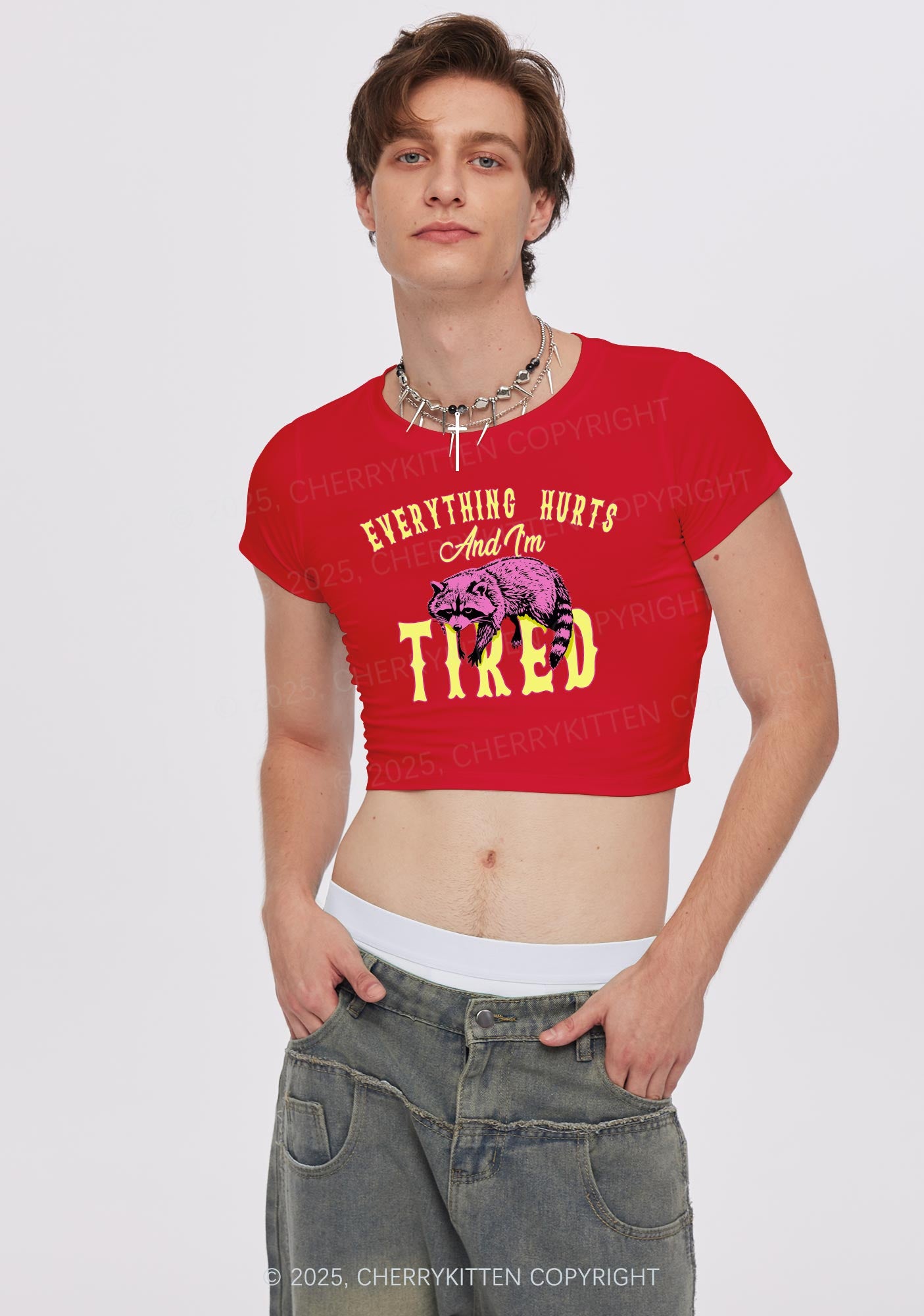 I Am Tried Y2K Baby Tee Cherrykitten