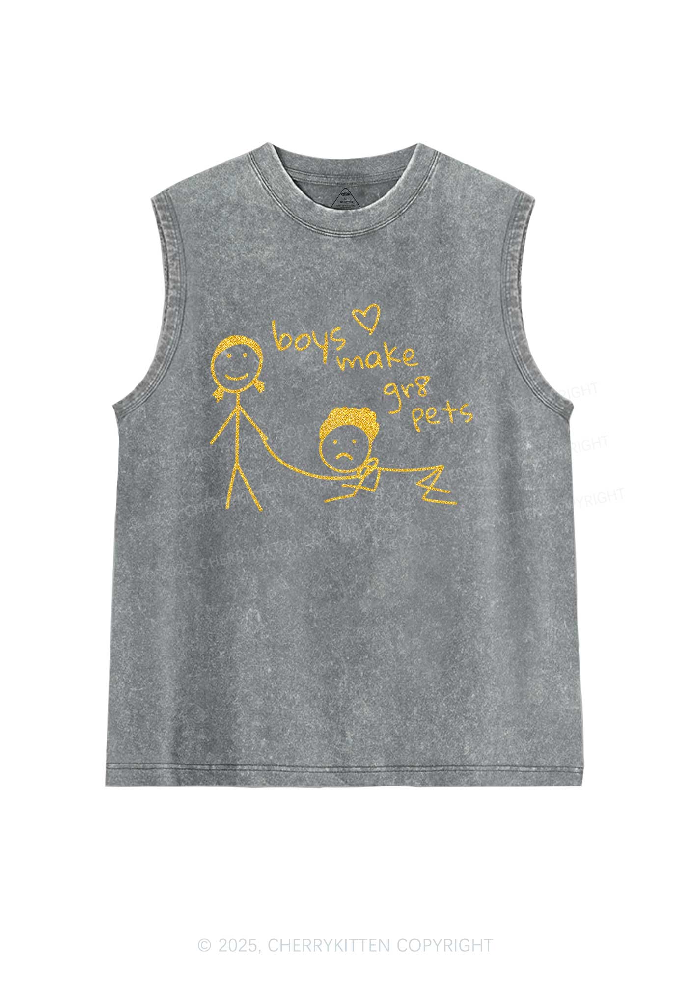 Glitter Boys Make Gr8 Pets Y2K Washed Muscle Tank Cherrykitten