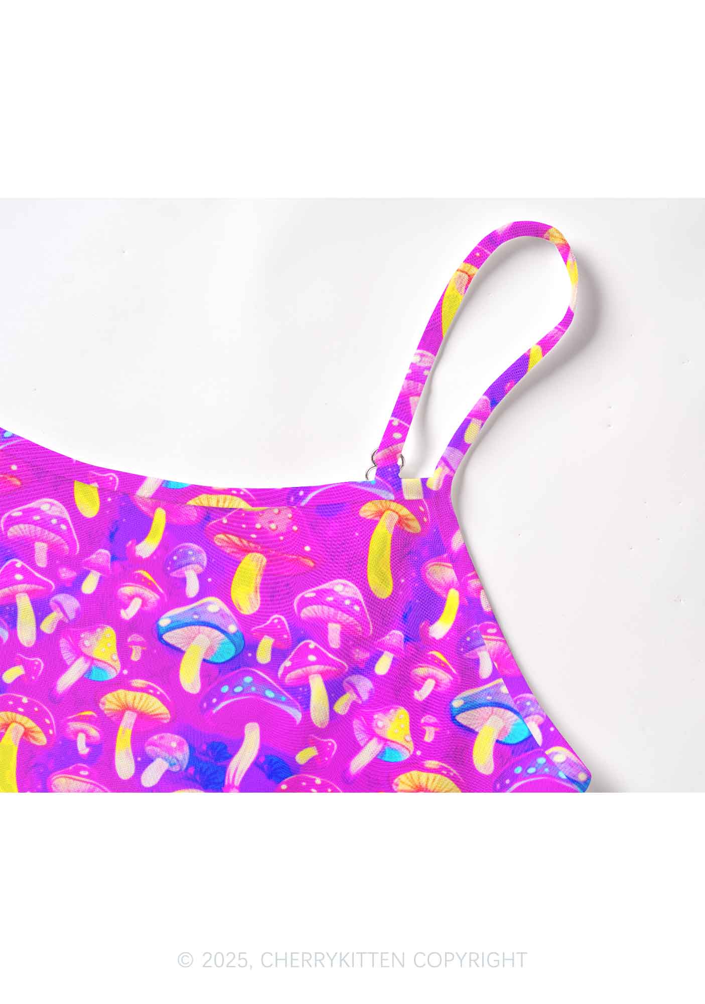 Trippy Mushrooms Y2K Mesh Cami Tank Cherrykitten