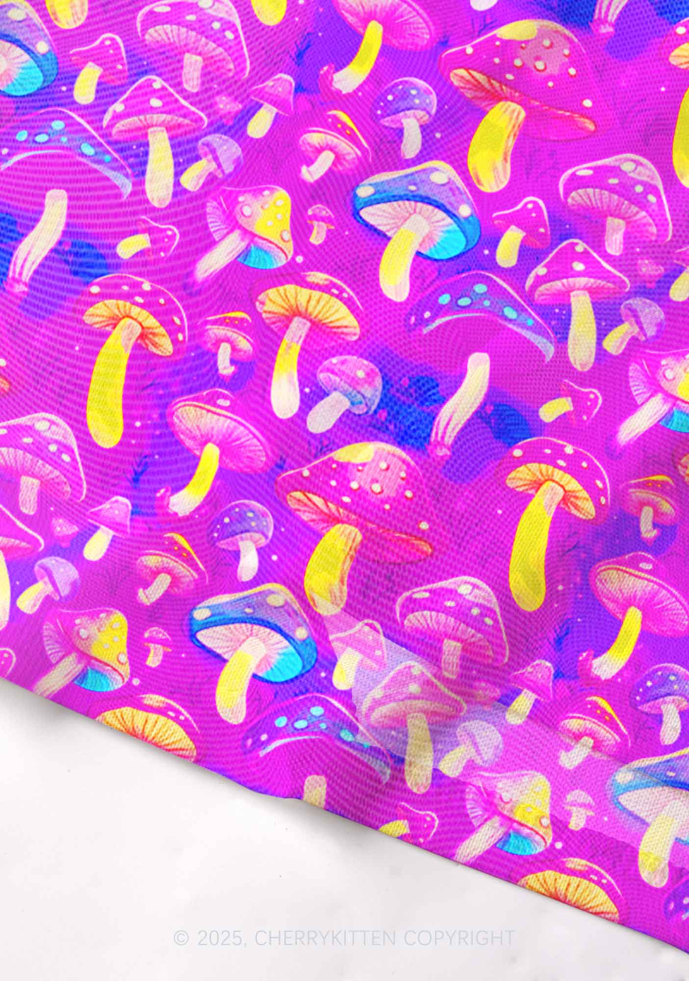 Trippy Mushrooms Y2K Mesh Cami Tank Cherrykitten