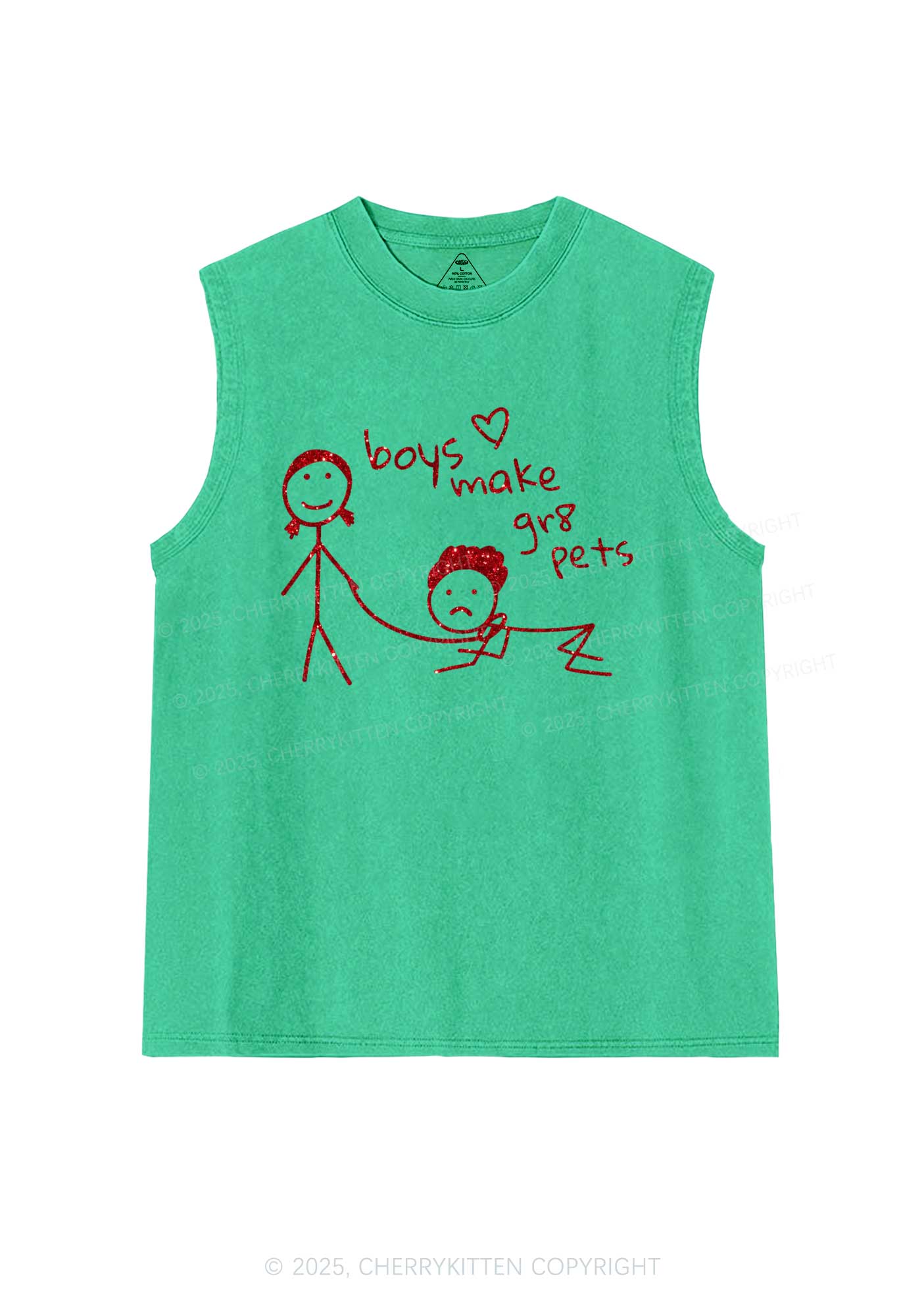 Glitter Boys Make Gr8 Pets Y2K Washed Muscle Tank Cherrykitten