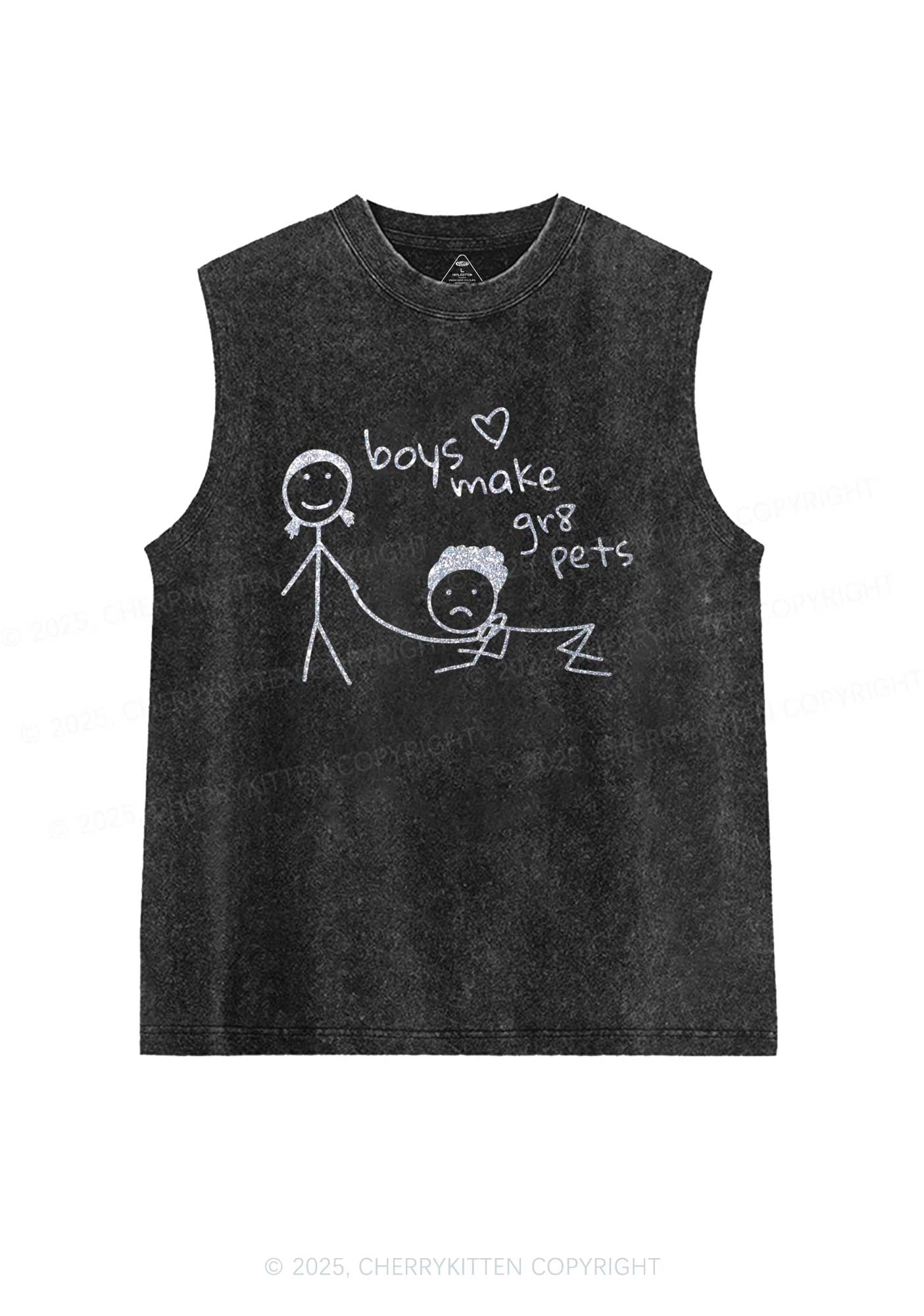 Glitter Boys Make Gr8 Pets Y2K Washed Muscle Tank Cherrykitten