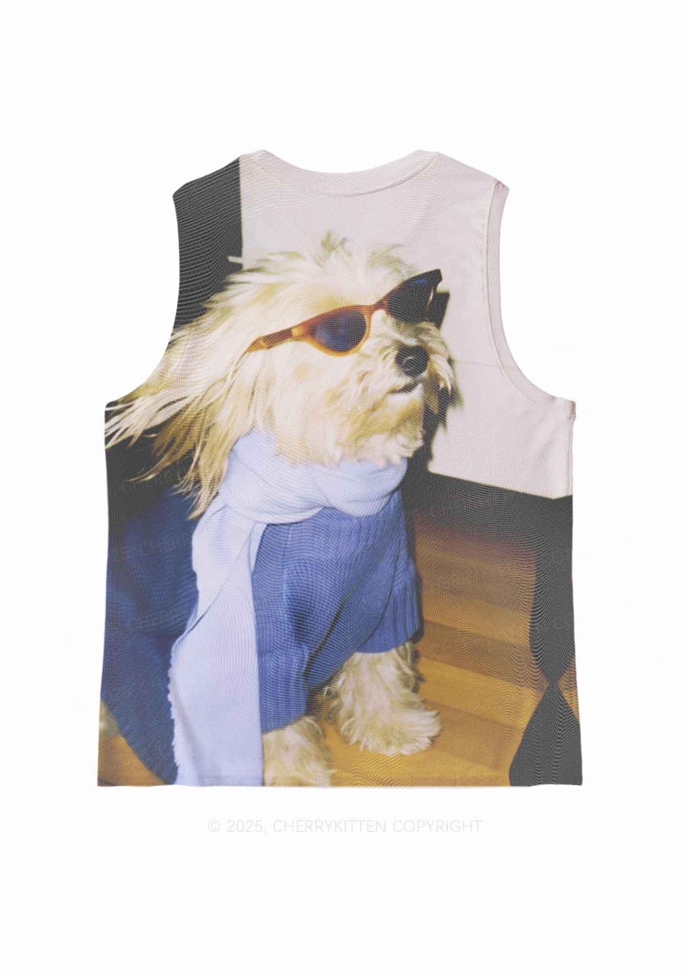Sunglasses Puppy Y2K Mesh Muscle Tank Cherrykitten