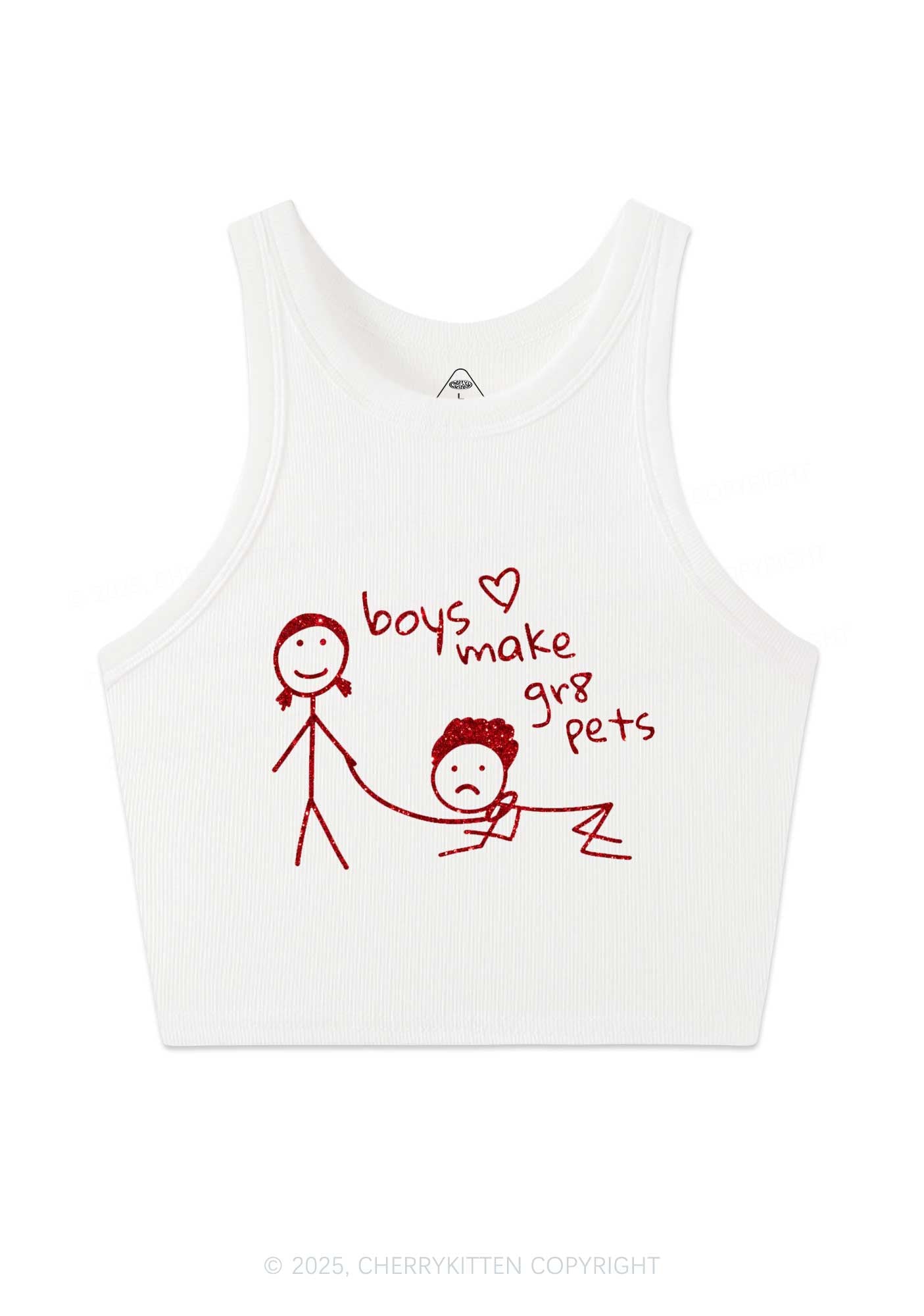 Glitter Boys Make Gr8 Pets Y2K Crop Tank Top Cherrykitten