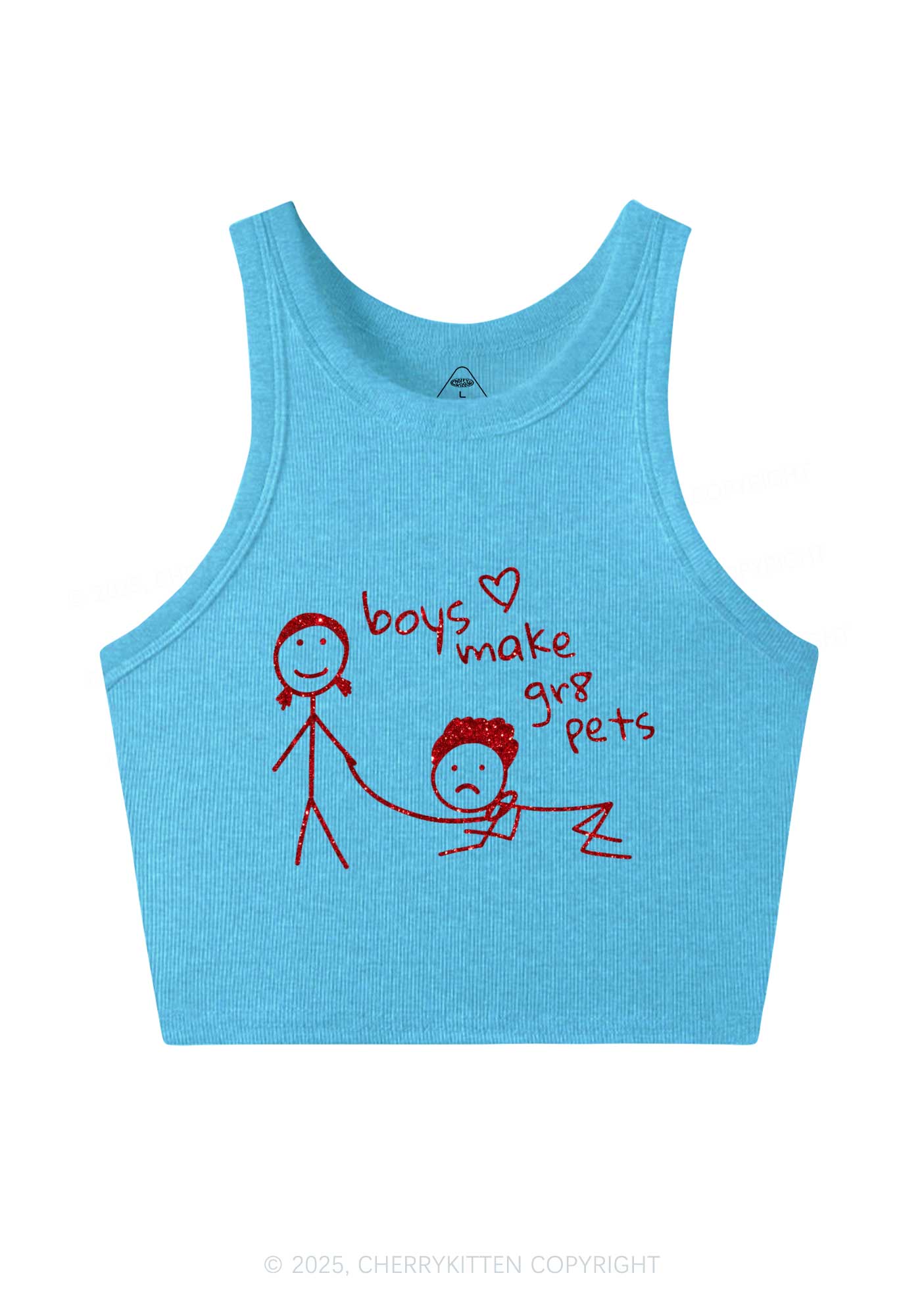 Glitter Boys Make Gr8 Pets Y2K Crop Tank Top Cherrykitten