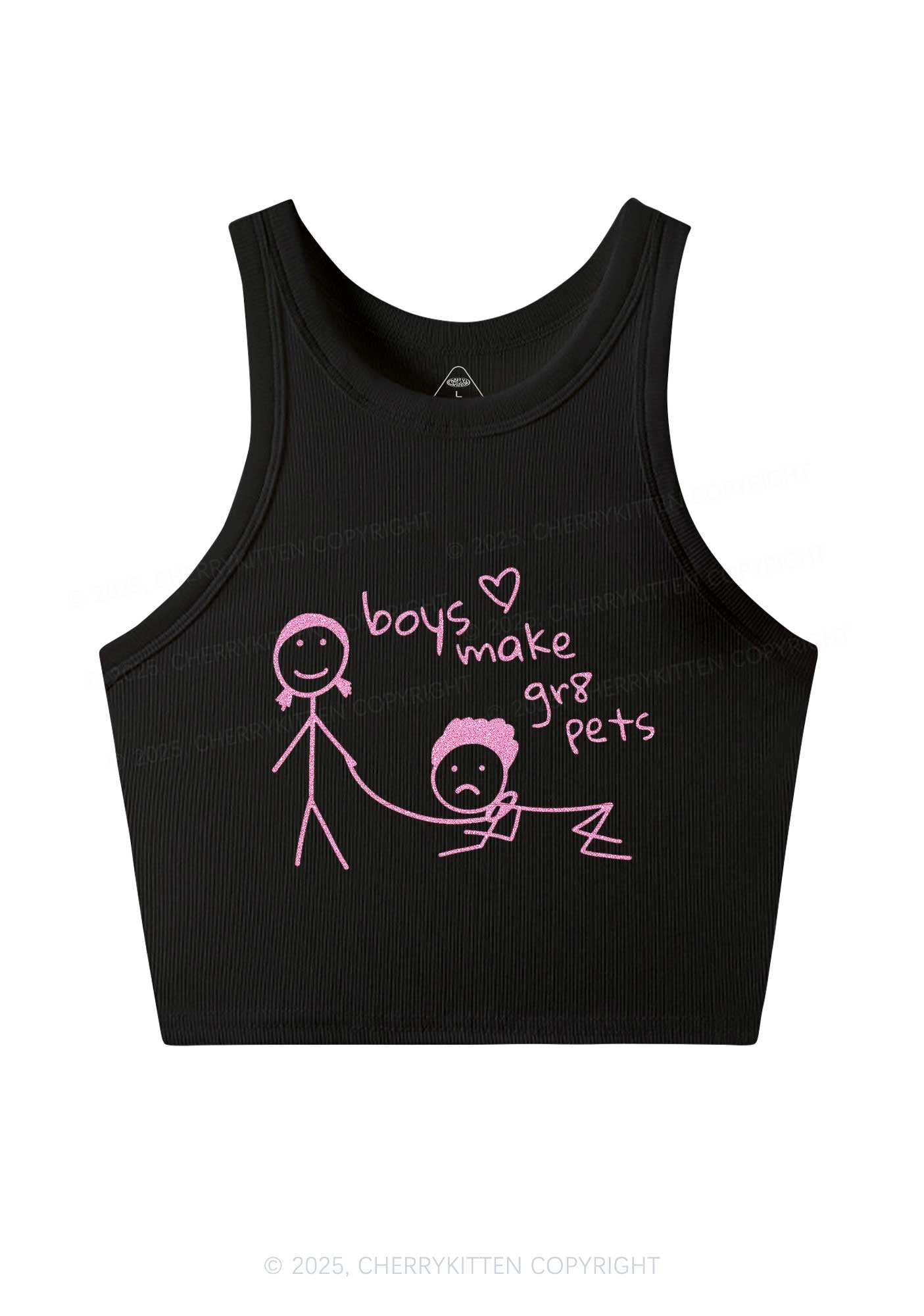 Glitter Boys Make Gr8 Pets Y2K Crop Tank Top Cherrykitten