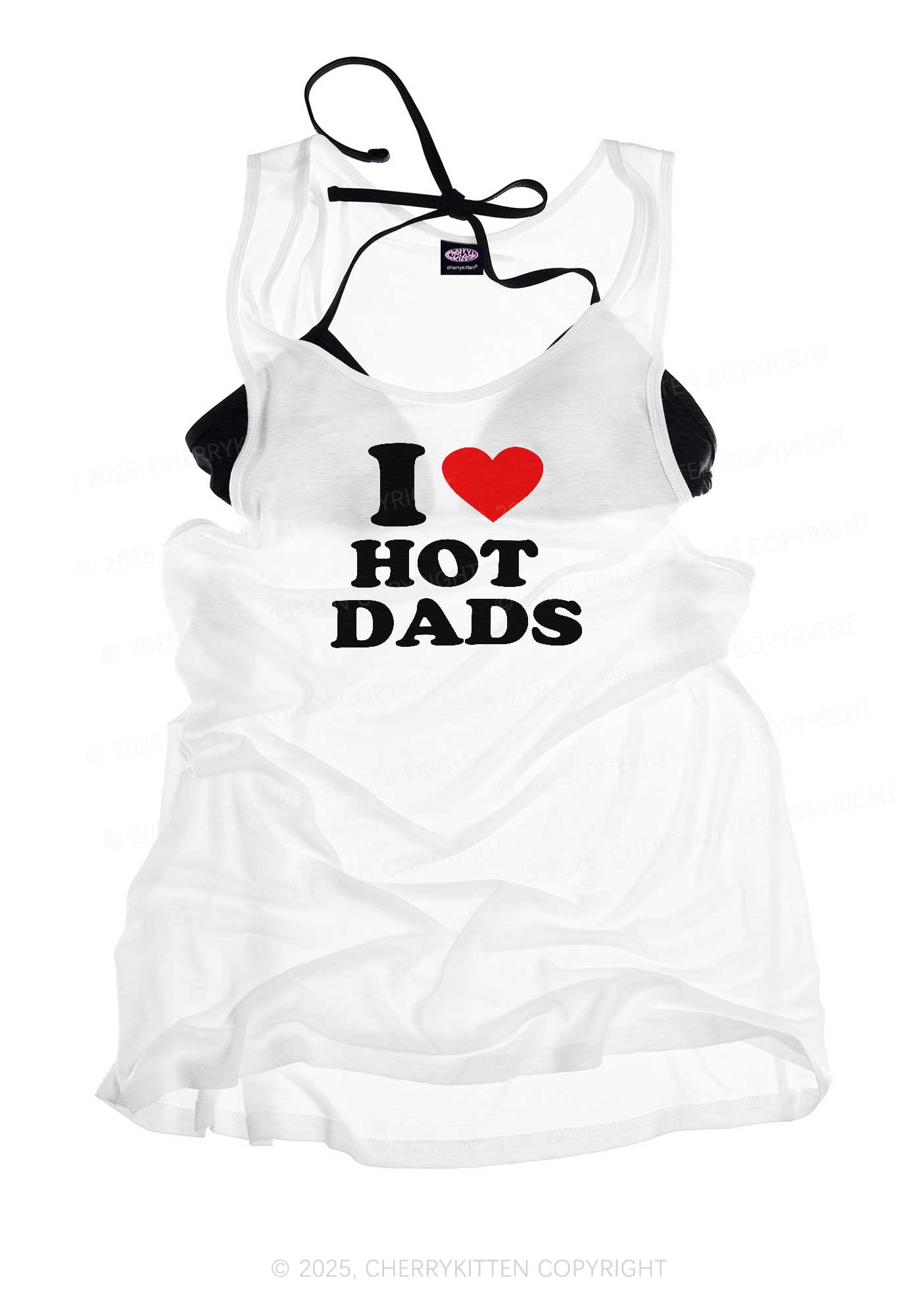 I Love Hot Dads Y2K Sheer Boyfriend Tank Cherrykitten