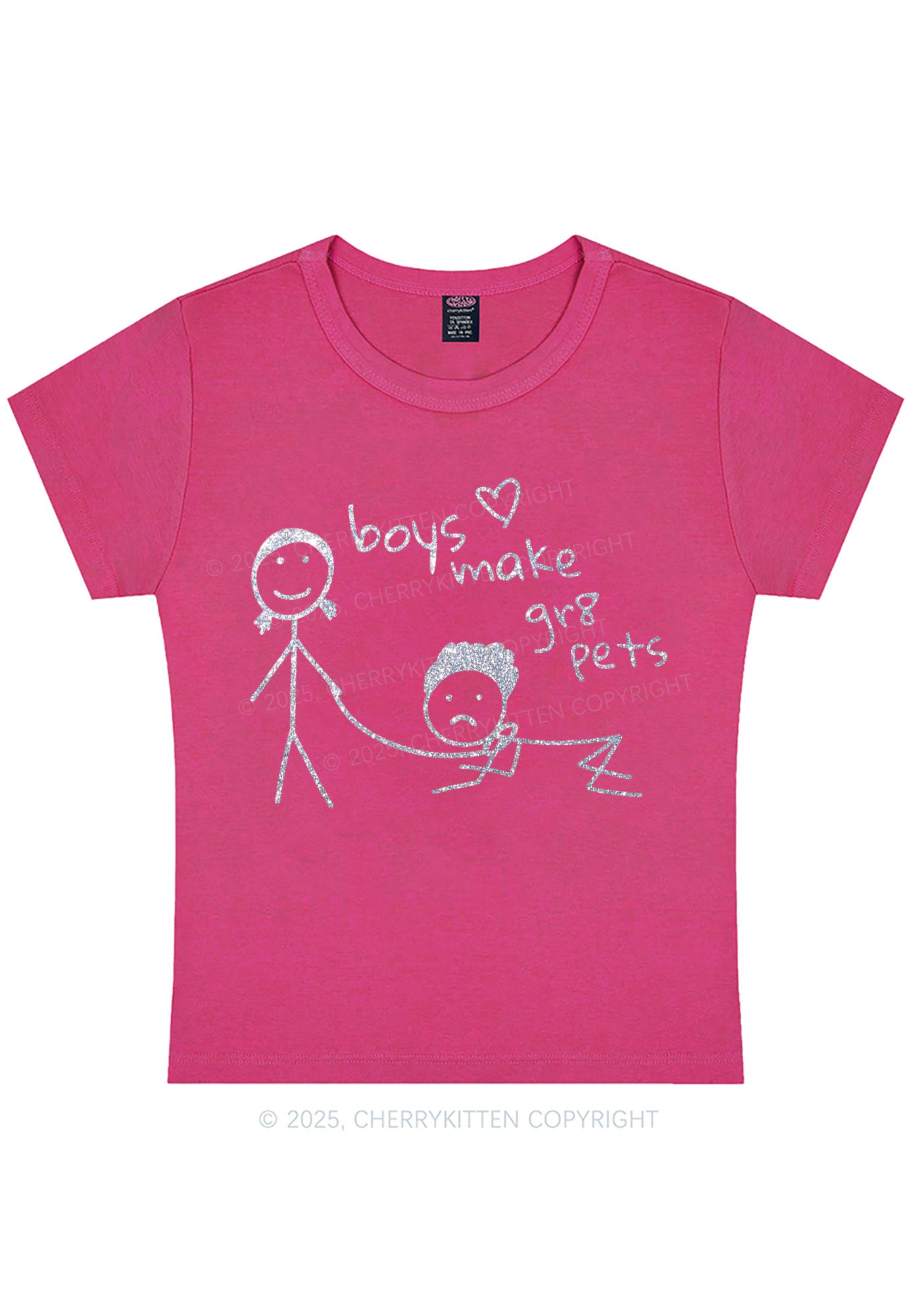 Glitter Boys Make Gr8 Pets Y2K Baby Tee Cherrykitten