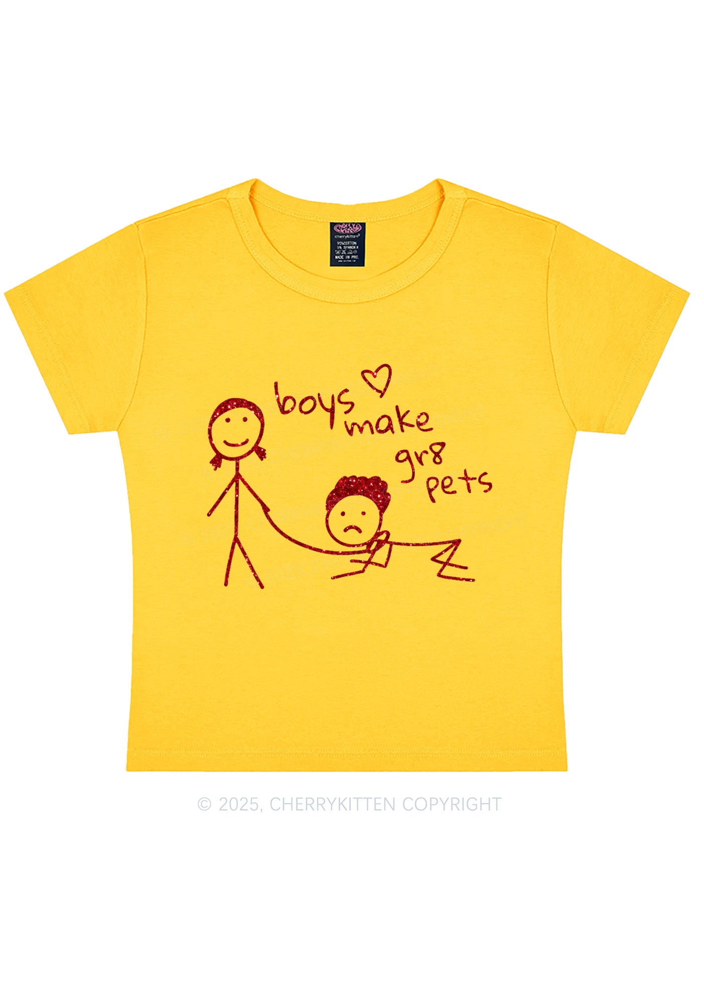 Glitter Boys Make Gr8 Pets Y2K Baby Tee Cherrykitten