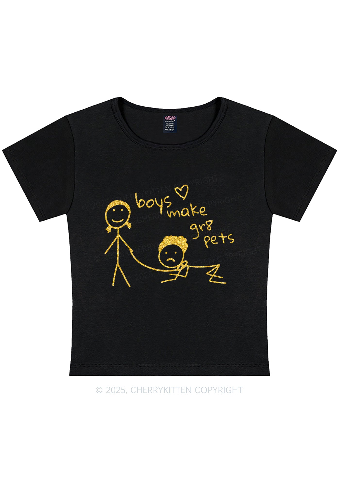 Glitter Boys Make Gr8 Pets Y2K Baby Tee Cherrykitten