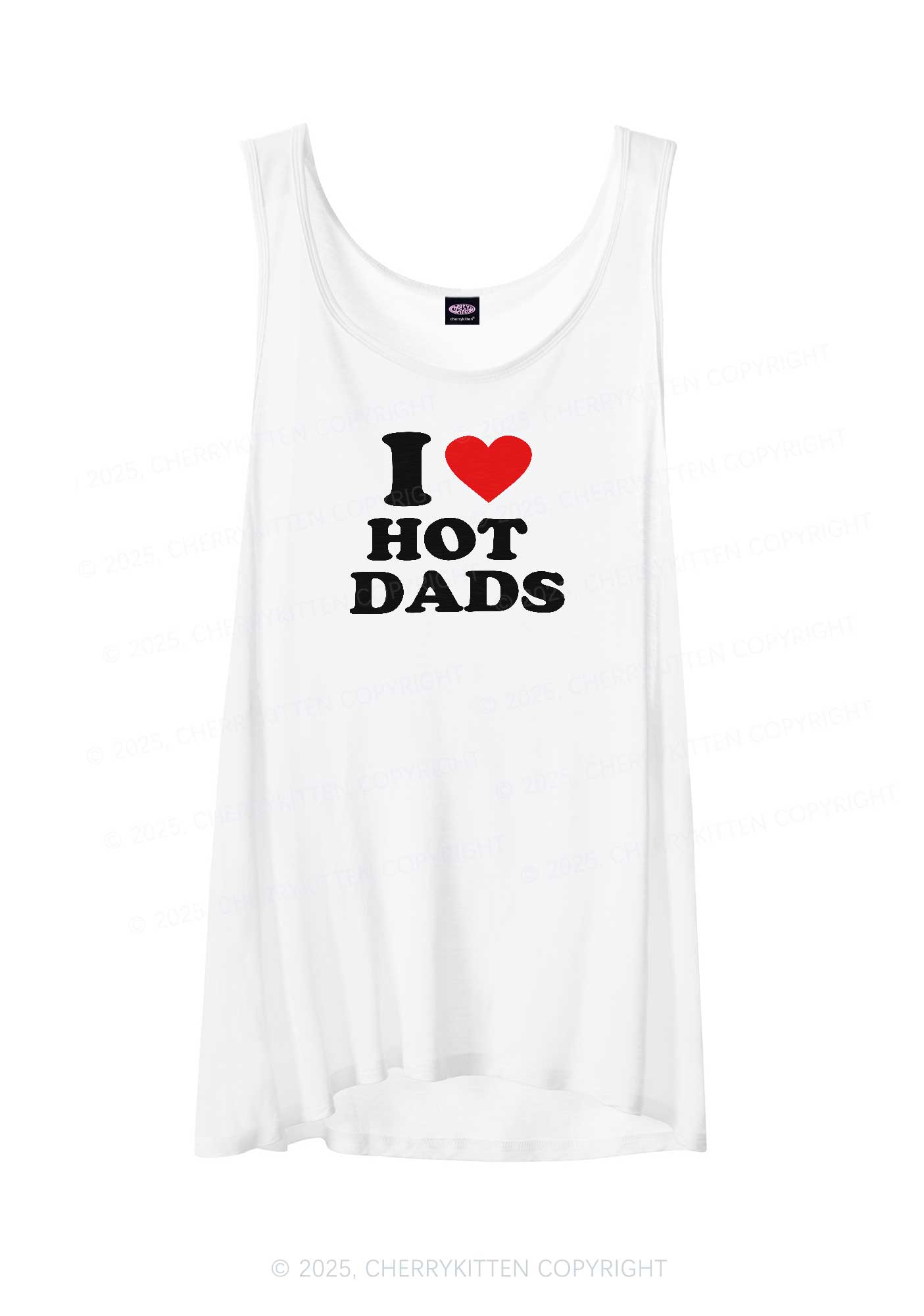 I Love Hot Dads Y2K Sheer Boyfriend Tank Cherrykitten