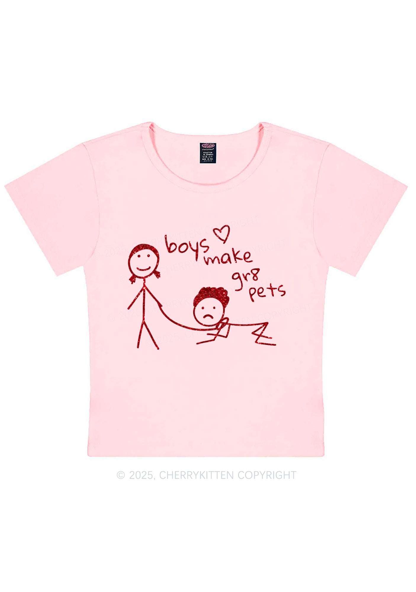 Glitter Boys Make Gr8 Pets Y2K Baby Tee Cherrykitten