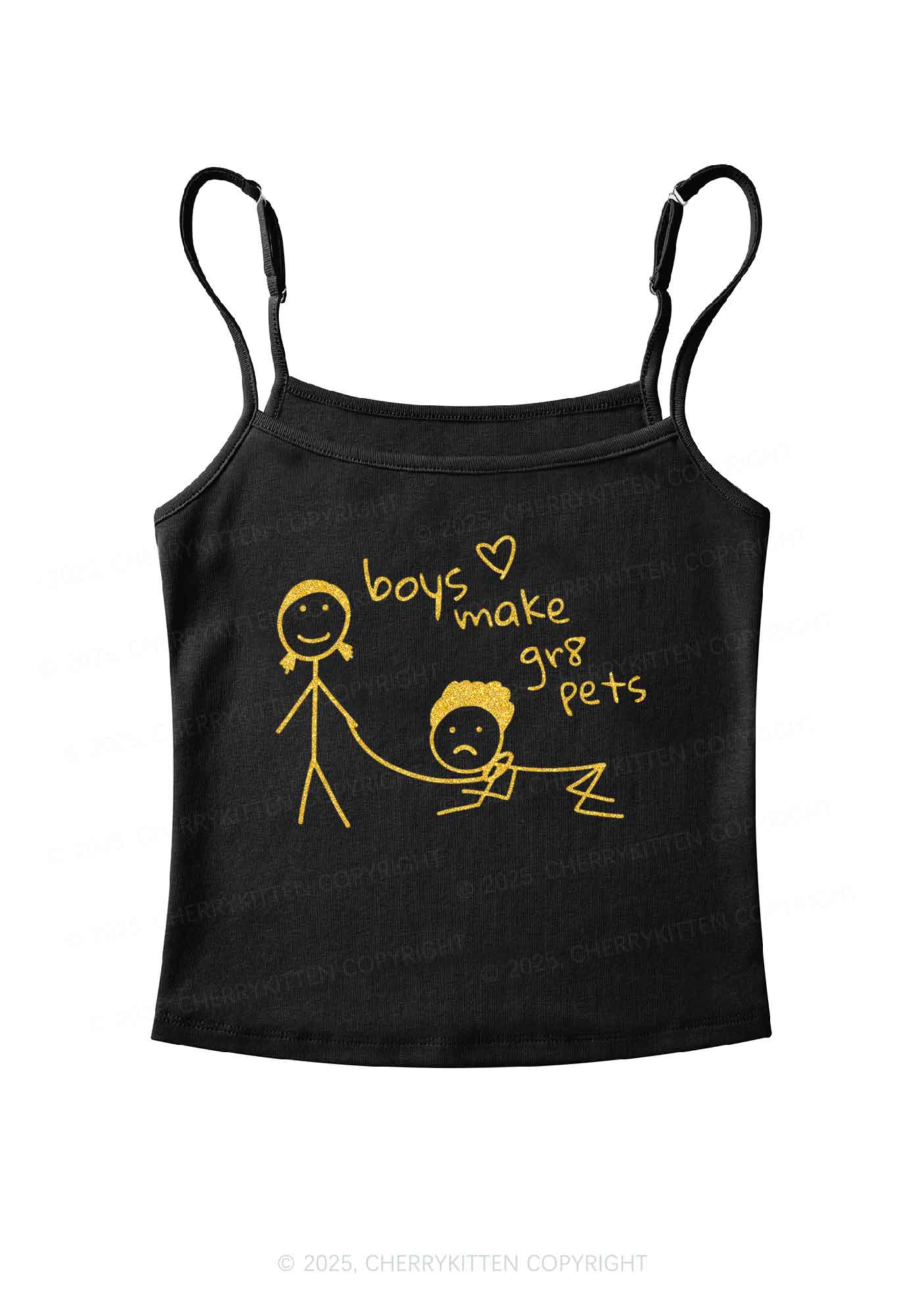 Glitter Boys Make Gr8 Pets Y2K Spaghetti Strap Cami Cherrykitten