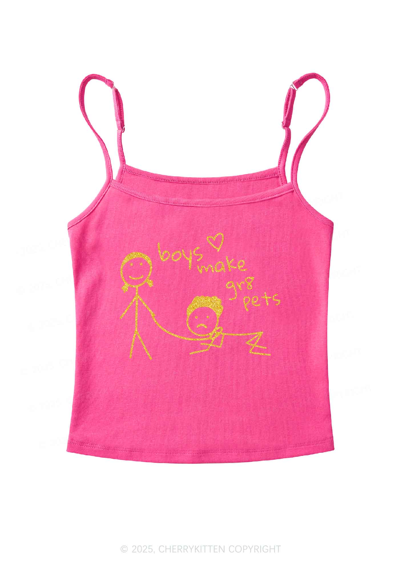 Glitter Boys Make Gr8 Pets Y2K Spaghetti Strap Cami Cherrykitten