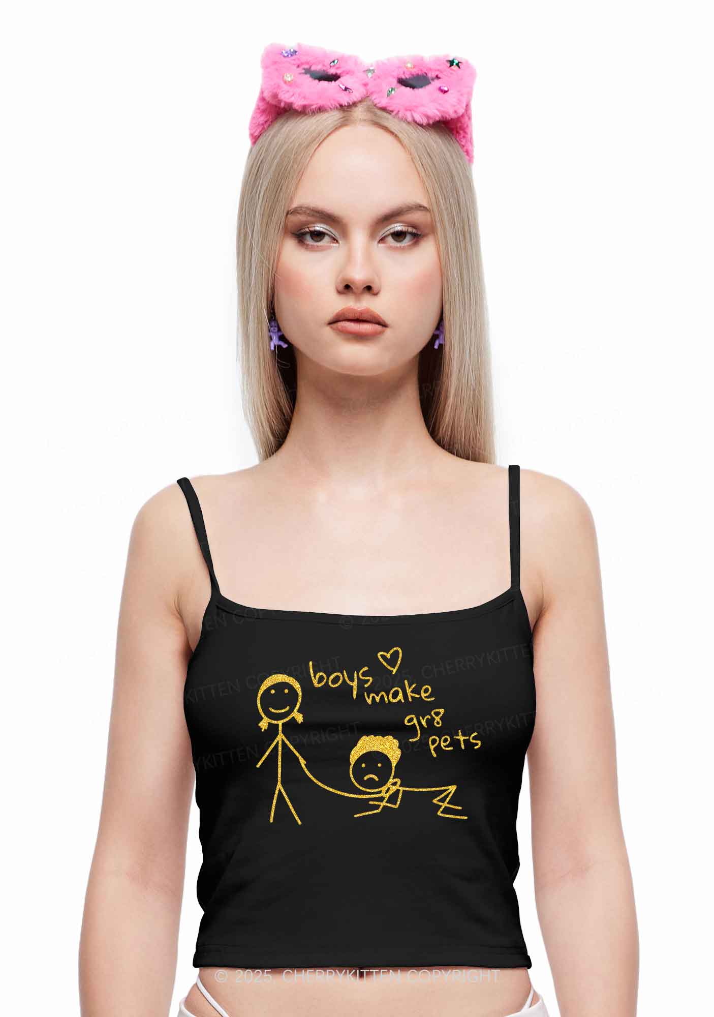 Glitter Boys Make Gr8 Pets Y2K Spaghetti Strap Cami Cherrykitten