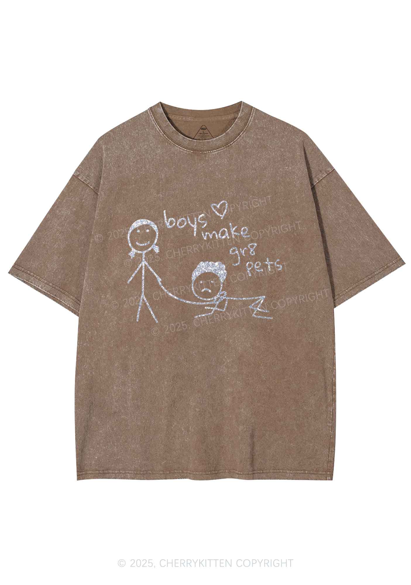 Glitter Boys Make Gr8 Pets Y2K Shirts Washed Tee Cherrykitten