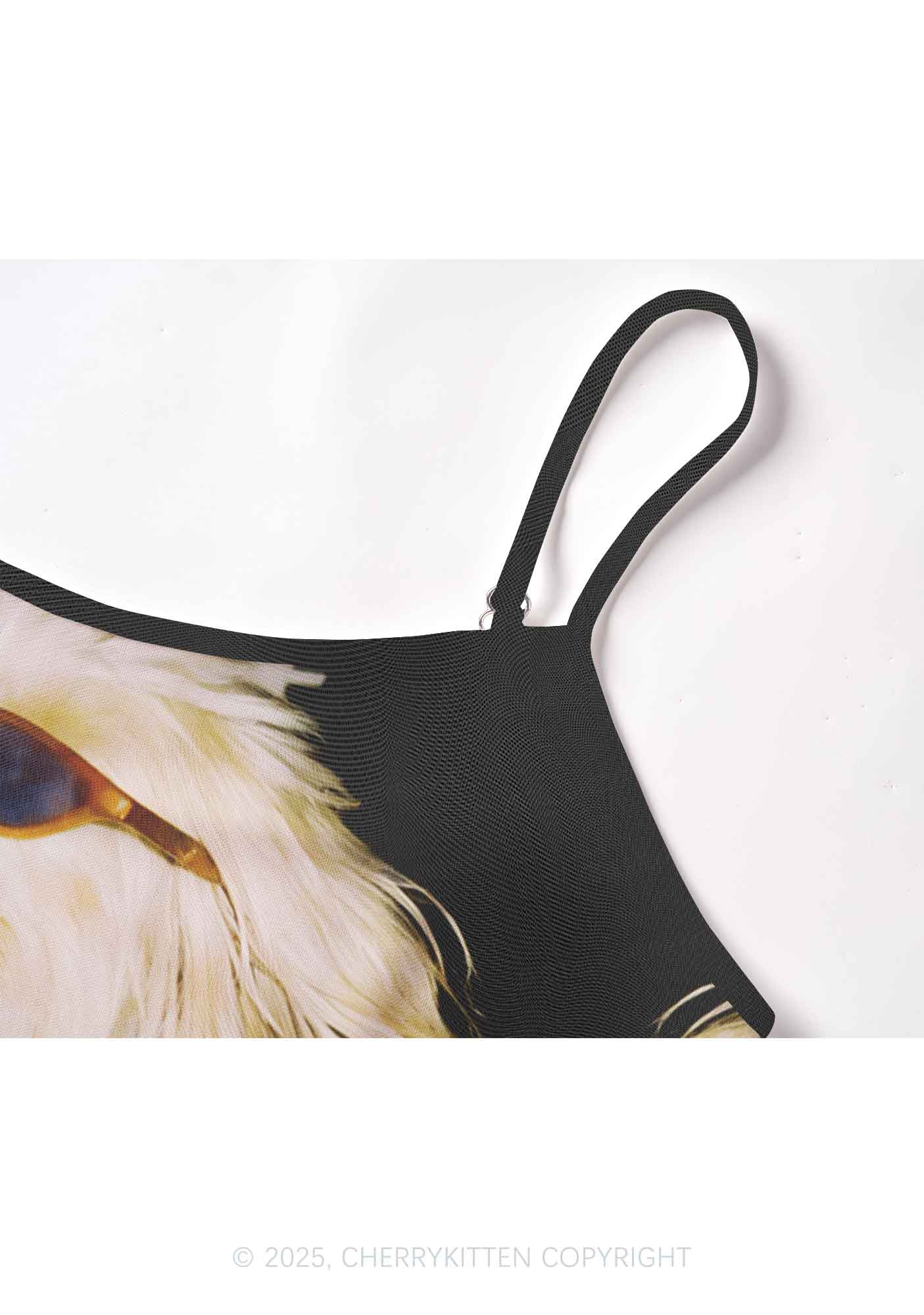 Sunglasses Puppy Y2K Mesh Cami Tank Cherrykitten