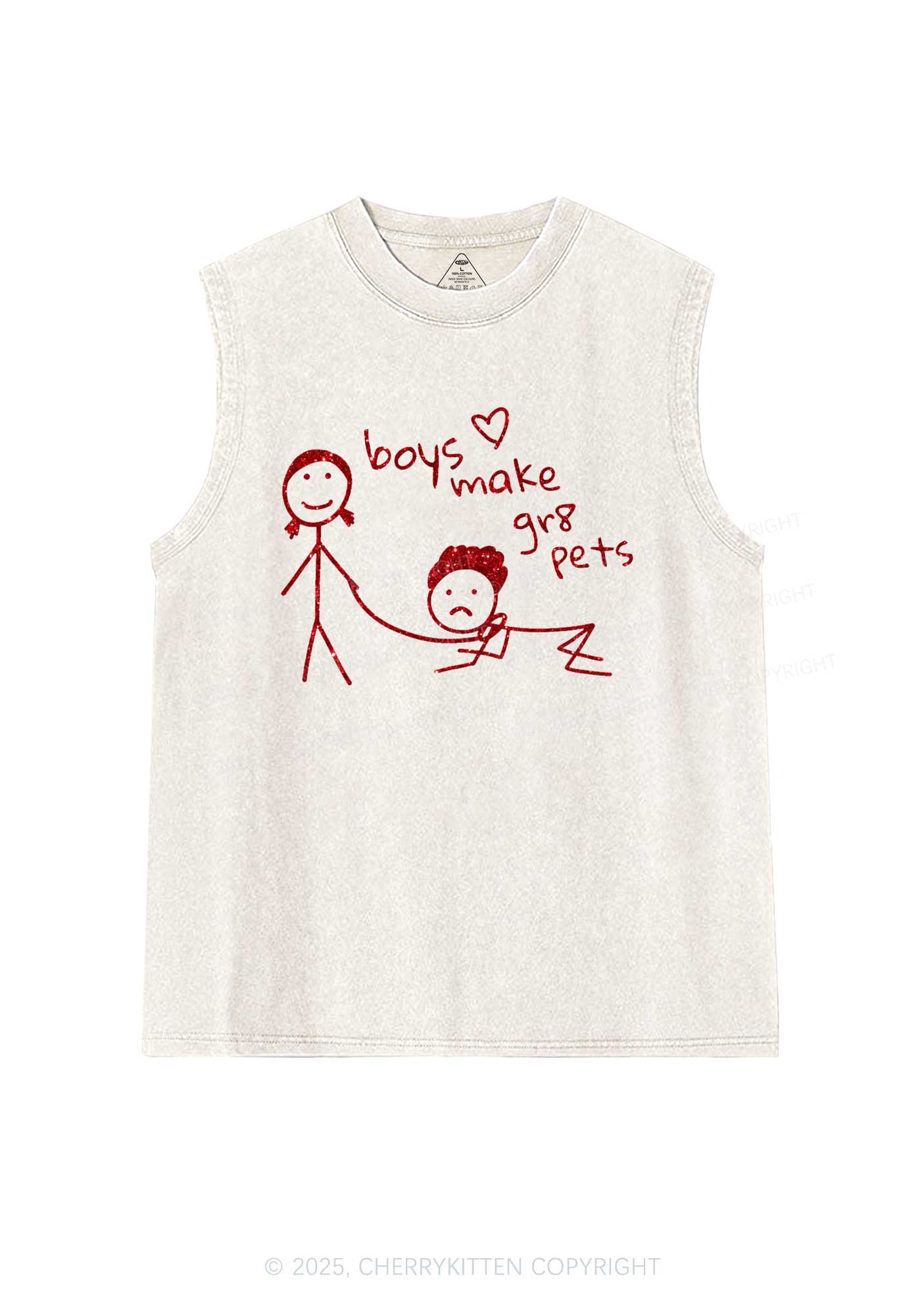 Glitter Boys Make Gr8 Pets Y2K Washed Muscle Tank Cherrykitten