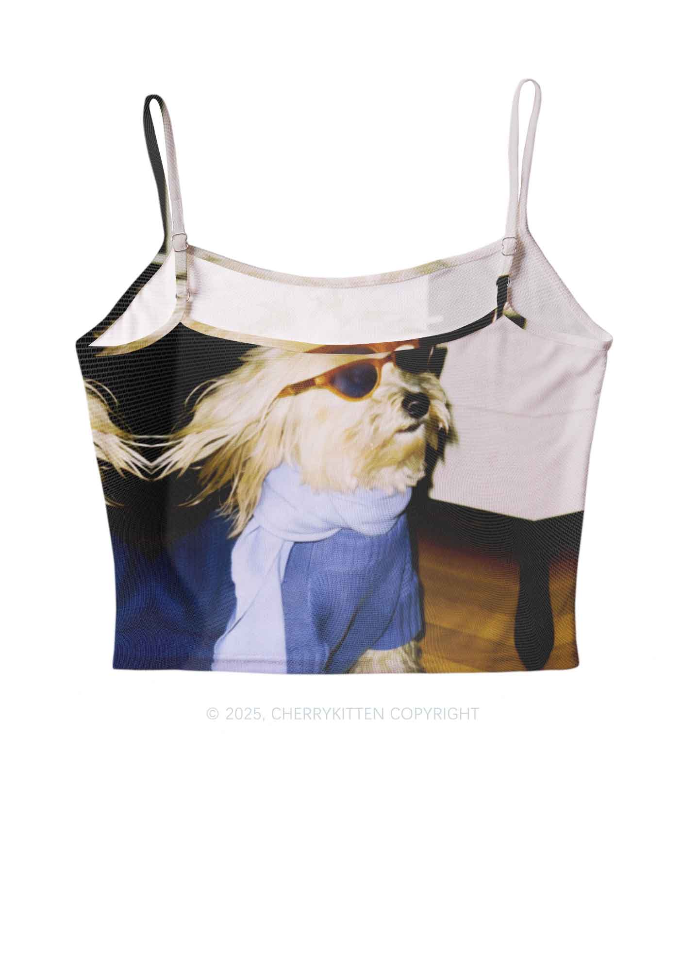 Sunglasses Puppy Y2K Mesh Cami Tank Cherrykitten