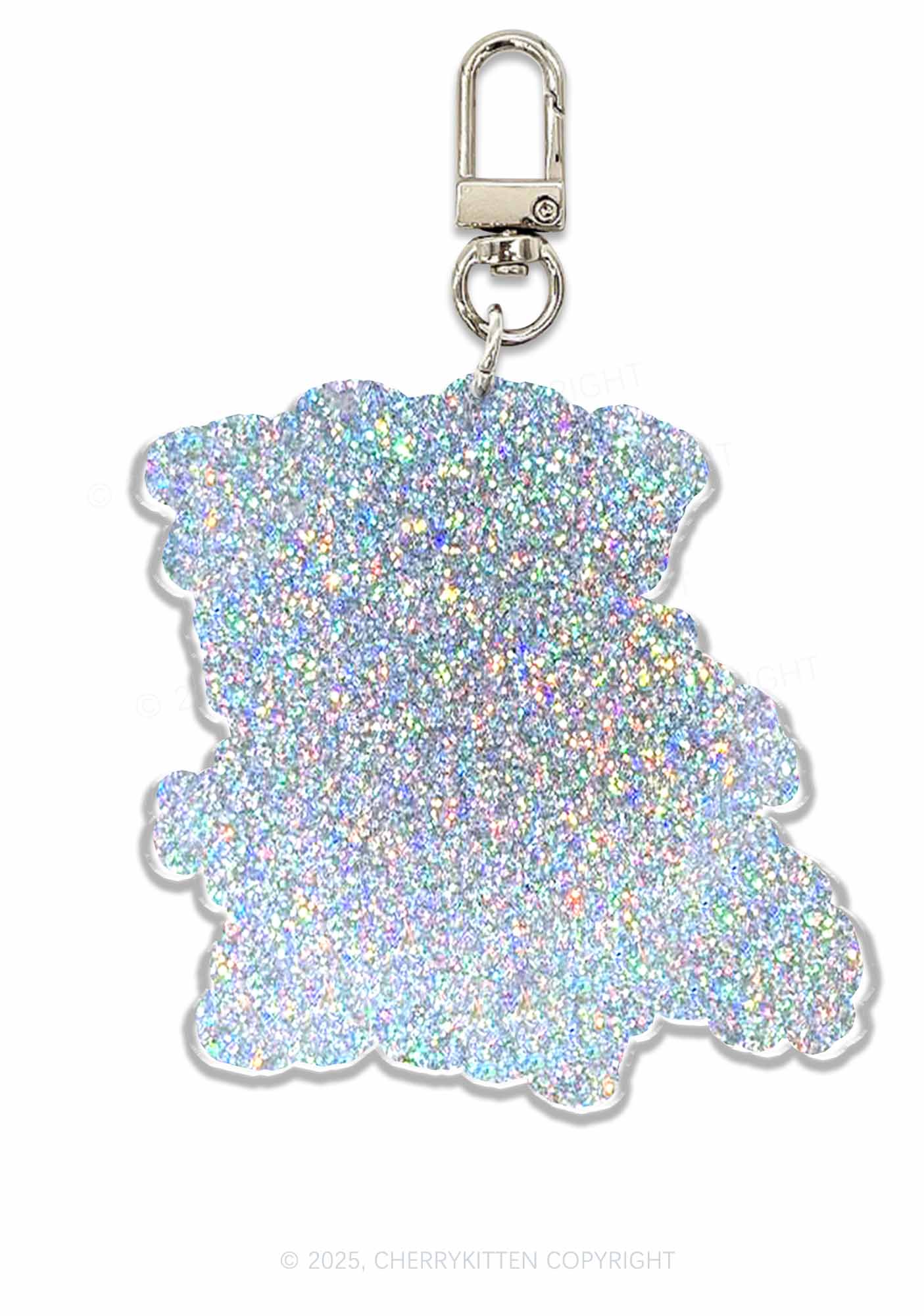 Fxxk The Police Bunny 1Pc Y2K Glitter Keychain Cherrykitten