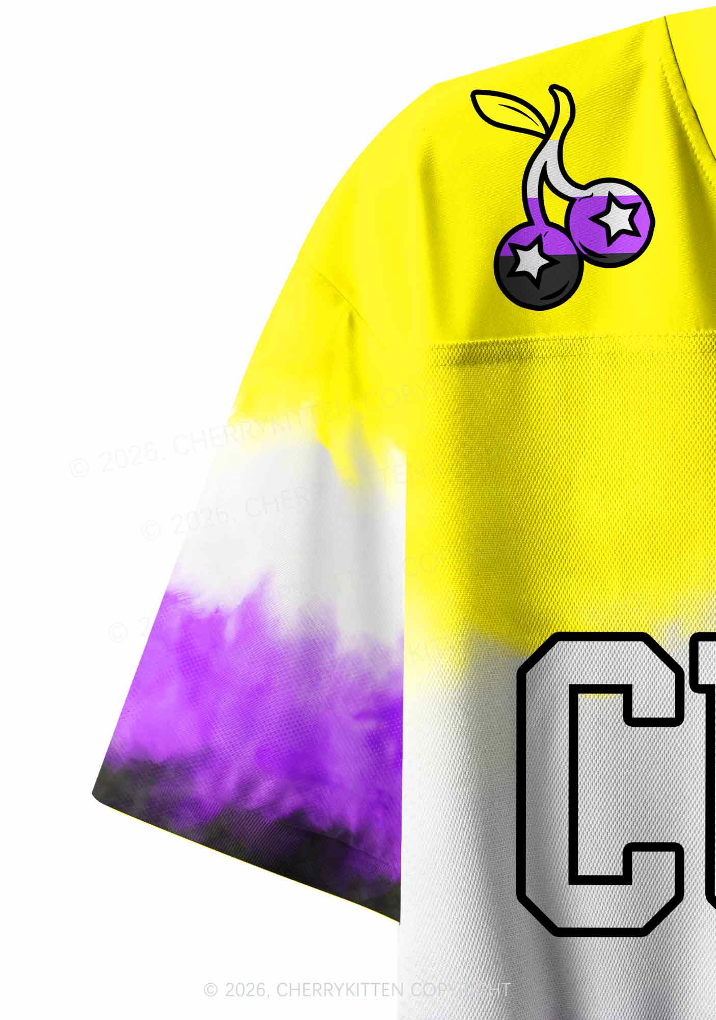 Custom Nonbinary Flag Pride Y2K Crop Sport Jersey Shirts Cherrykitten