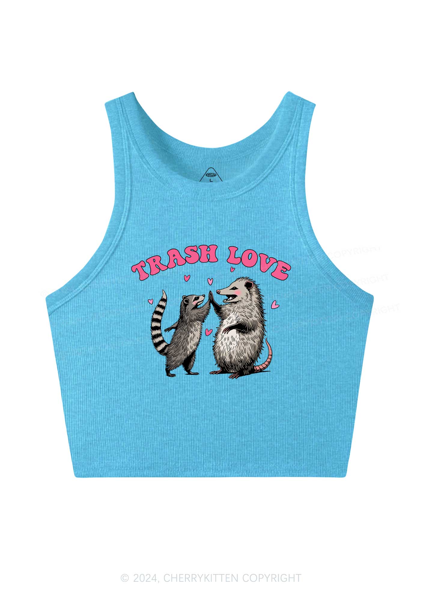 Trash Love Y2K Valentine's Day Crop Tank Top Cherrykitten