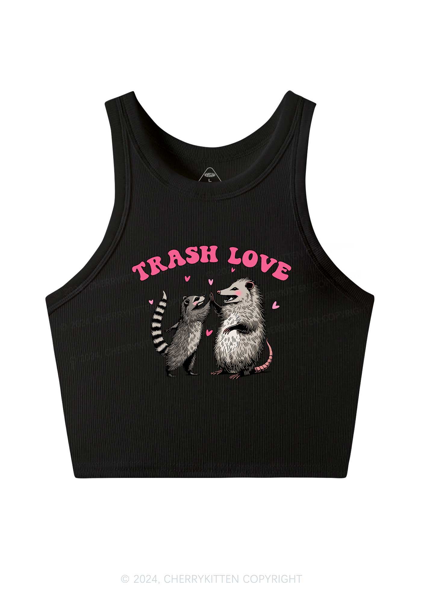 Trash Love Y2K Valentine's Day Crop Tank Top Cherrykitten