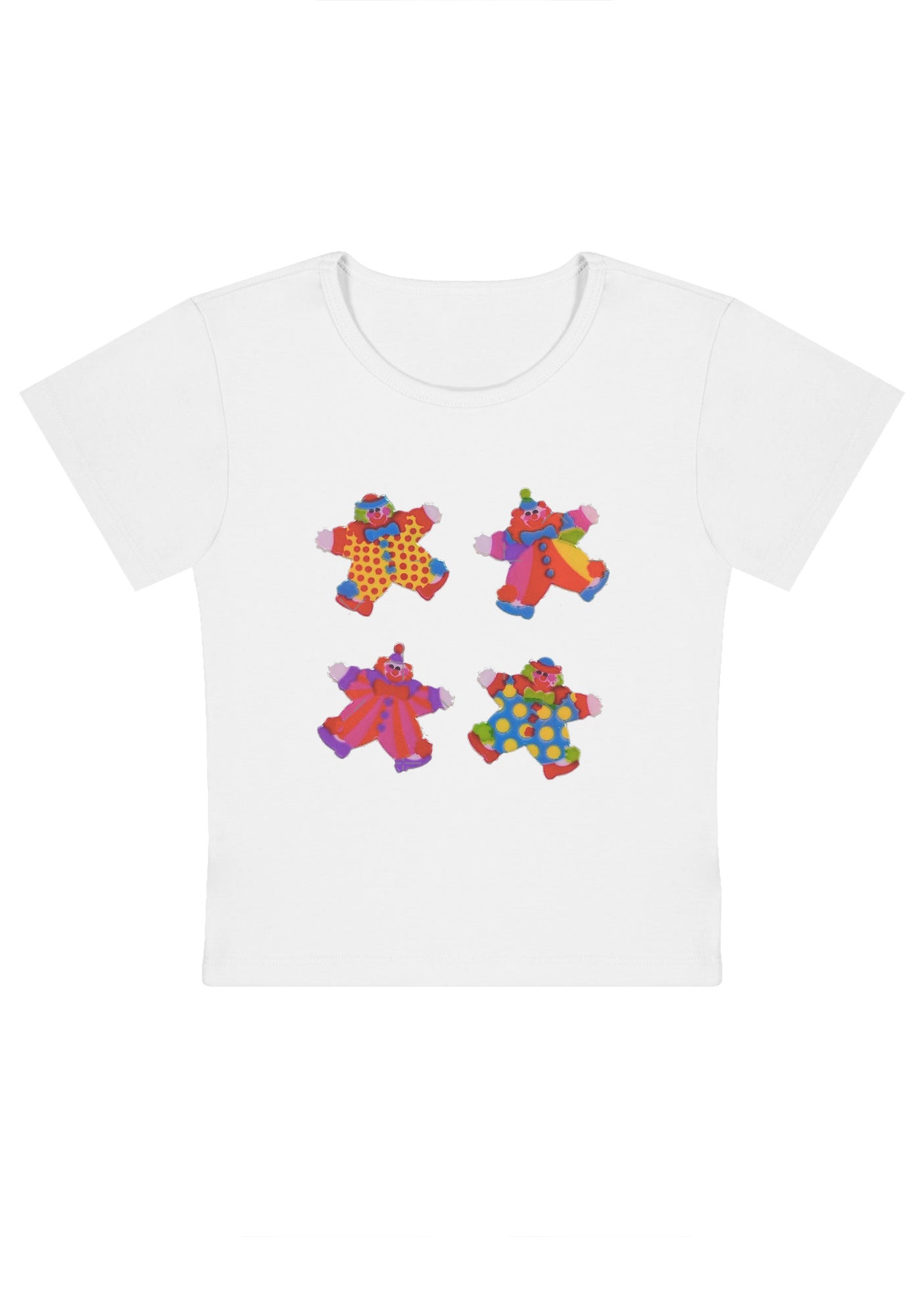 Vintage Circus Clowns Y2K Baby Tee