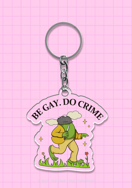 Be Gay Do Crime Frog Pride 1Pc Y2K Keychain Cherrykitten