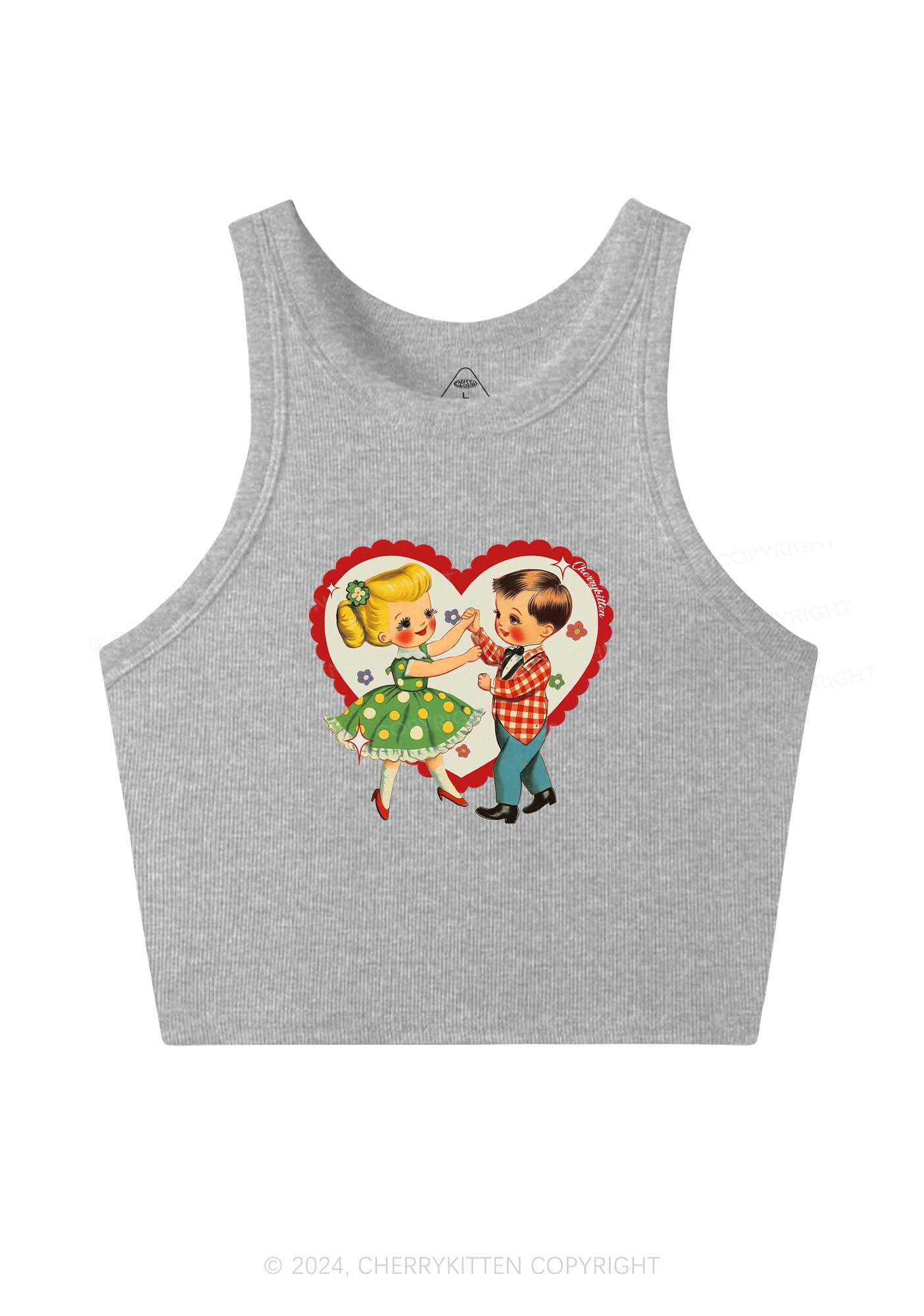 Dancing Kids Y2K Valentine's Day Crop Tank Top Cherrykitten