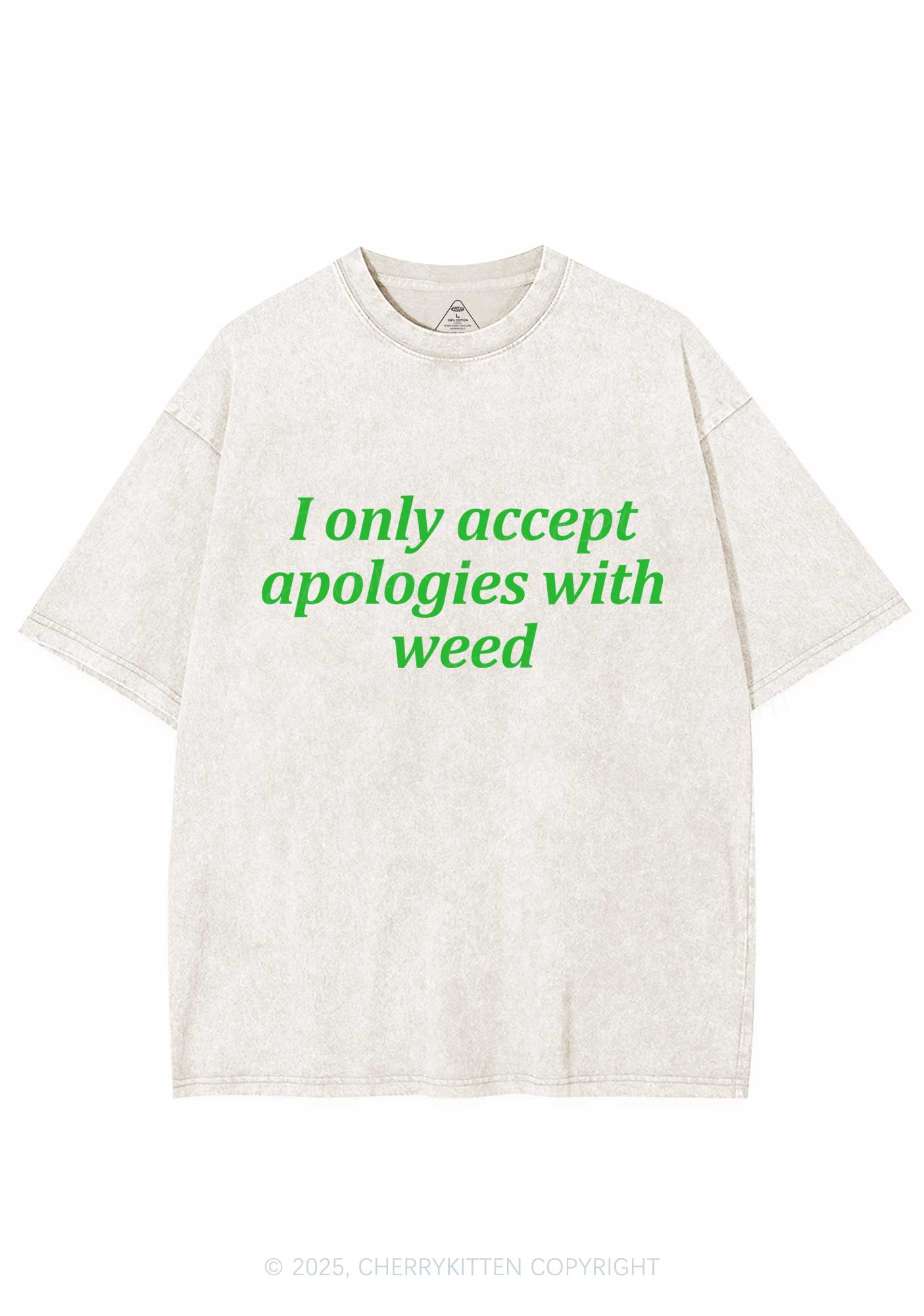 Accept Apologies With Wxxd Y2K Shirts Washed Tee Cherrykitten