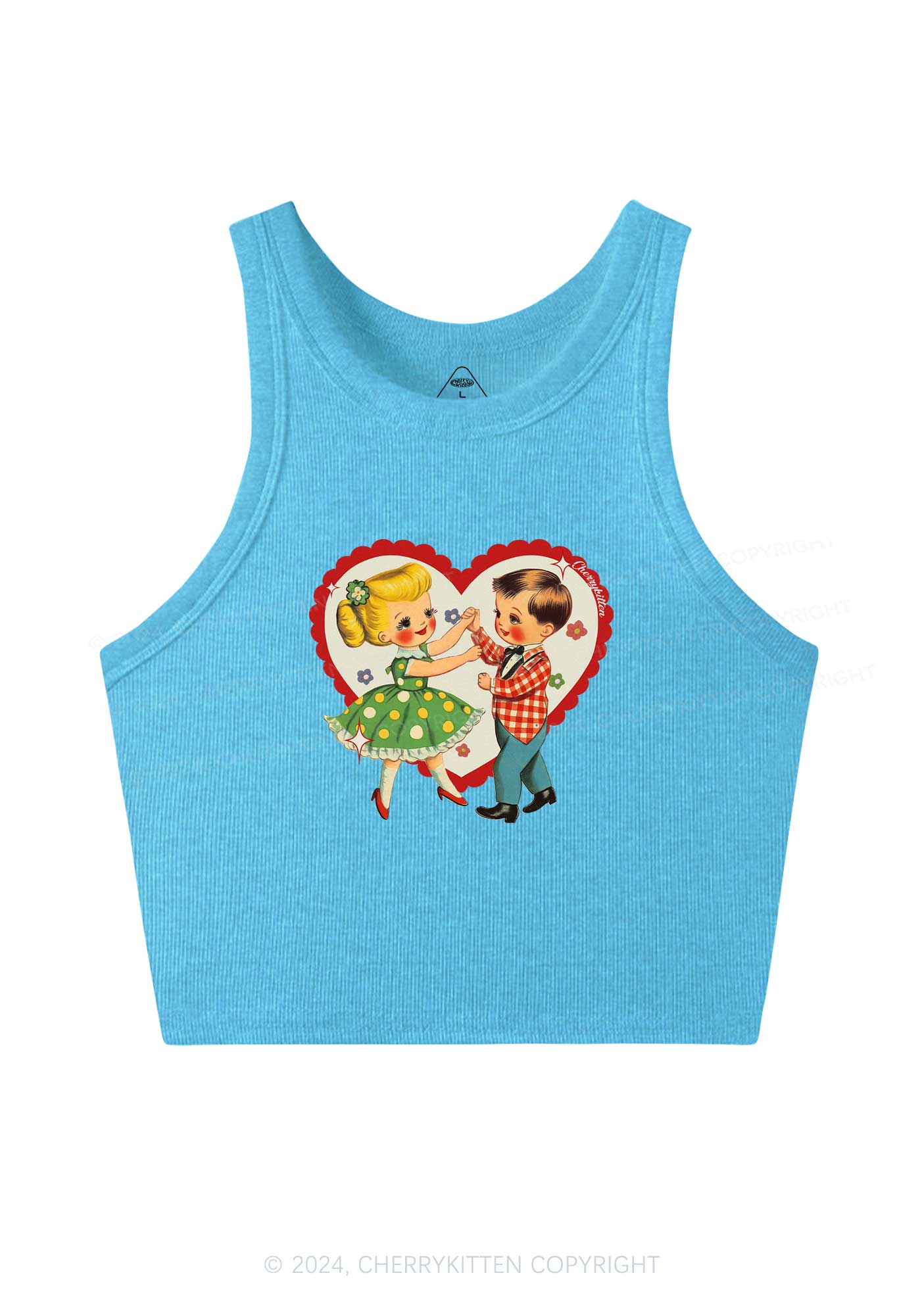 Dancing Kids Y2K Valentine's Day Crop Tank Top Cherrykitten