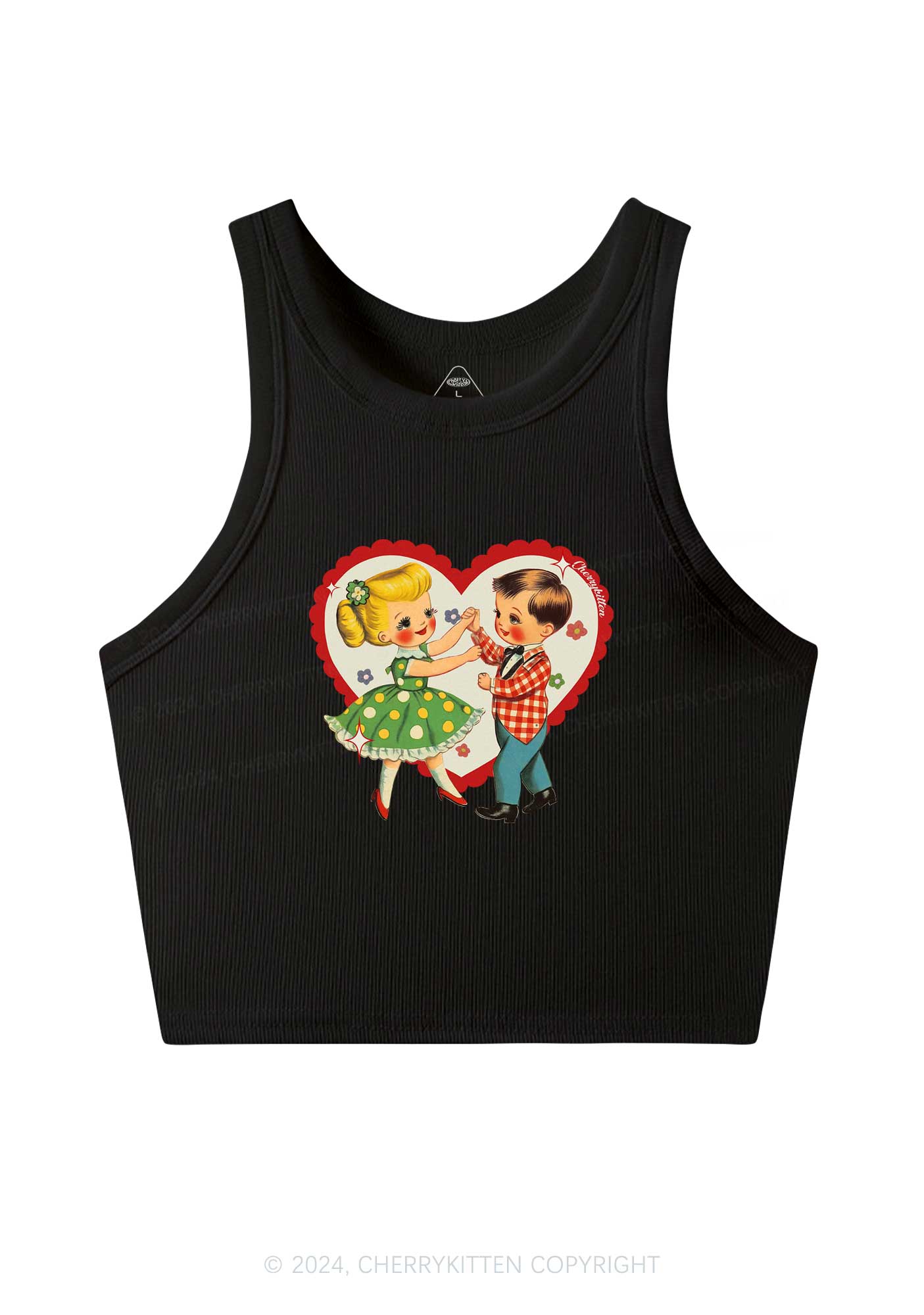 Dancing Kids Y2K Valentine's Day Crop Tank Top Cherrykitten
