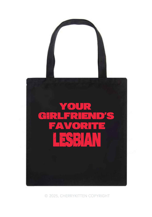 Your GF Favorite Lesbian Pride Y2K Canvas Tote Bag Cherrykitten