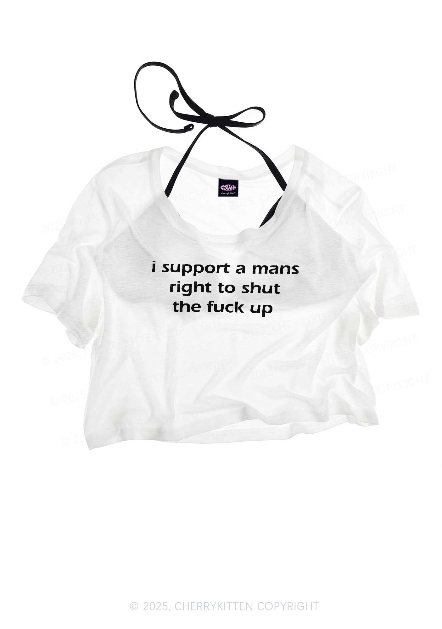 I Support A Mans Right Y2K Sheer Crop Tee Cherrykitten