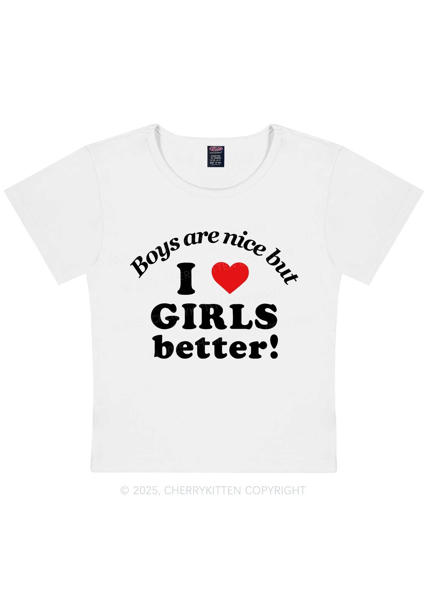 I Love Girls Better Pride Y2K Baby Tee Cherrykitten